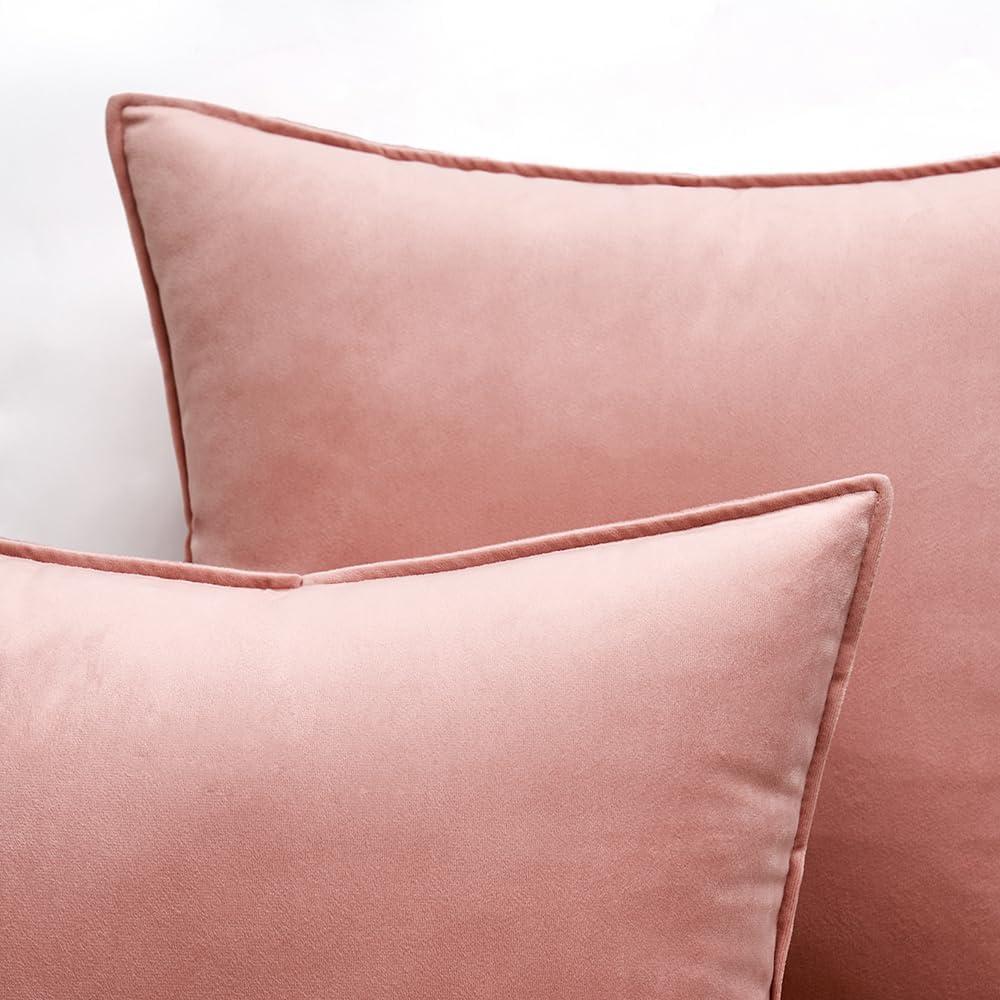 imageMIULEE Pack of 2 Navy Blue Decorative Velvet Throw Pillow Cover Soft Pillow Cover Soild Square Cushion Case for Sofa Bedroom Car 18x 18 Inch 45x 45cmDark Pink