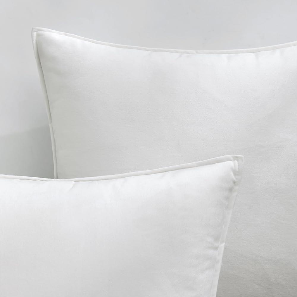 imageMIULEE Pack of 2 Navy Blue Decorative Velvet Throw Pillow Cover Soft Pillow Cover Soild Square Cushion Case for Sofa Bedroom Car 18x 18 Inch 45x 45cmPure White