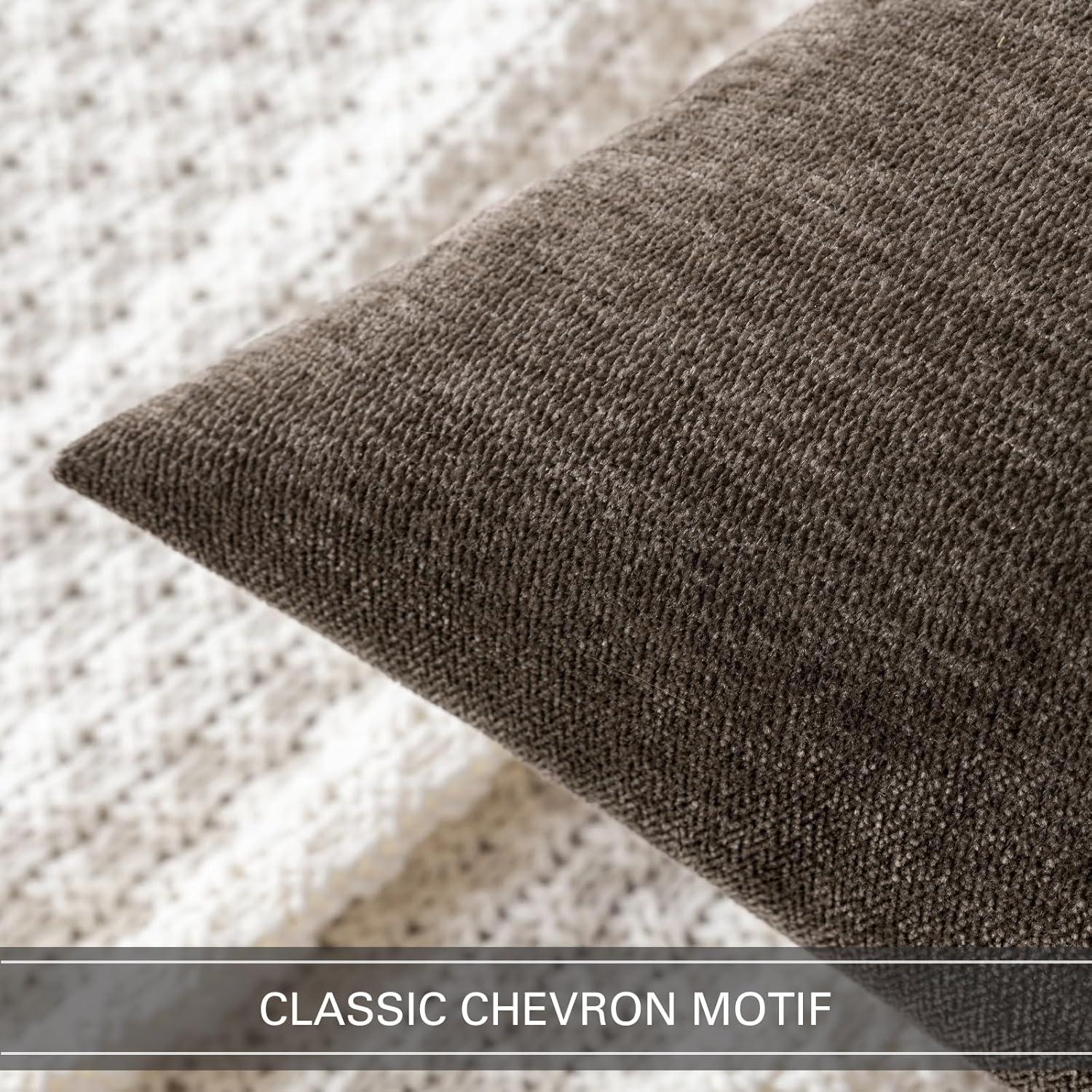 imageMIULEE Pack of 2 Orange Decorative Pillow Covers 16x16 Inch Soft Chenille Couch Throw Pillows Farmhouse Cushion Covers for Home Decor Sofa Bedroom Living RoomBrown