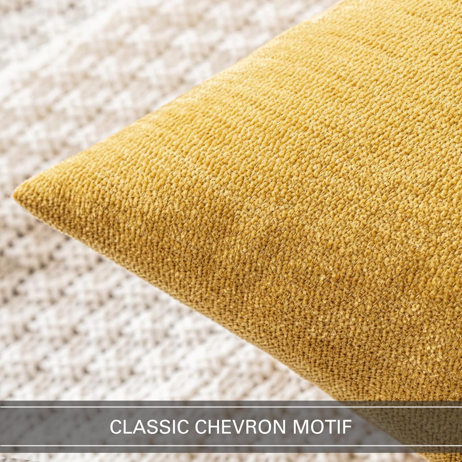 imageMIULEE Pack of 2 Orange Decorative Pillow Covers 16x16 Inch Soft Chenille Couch Throw Pillows Farmhouse Cushion Covers for Home Decor Sofa Bedroom Living RoomMustard Yellow