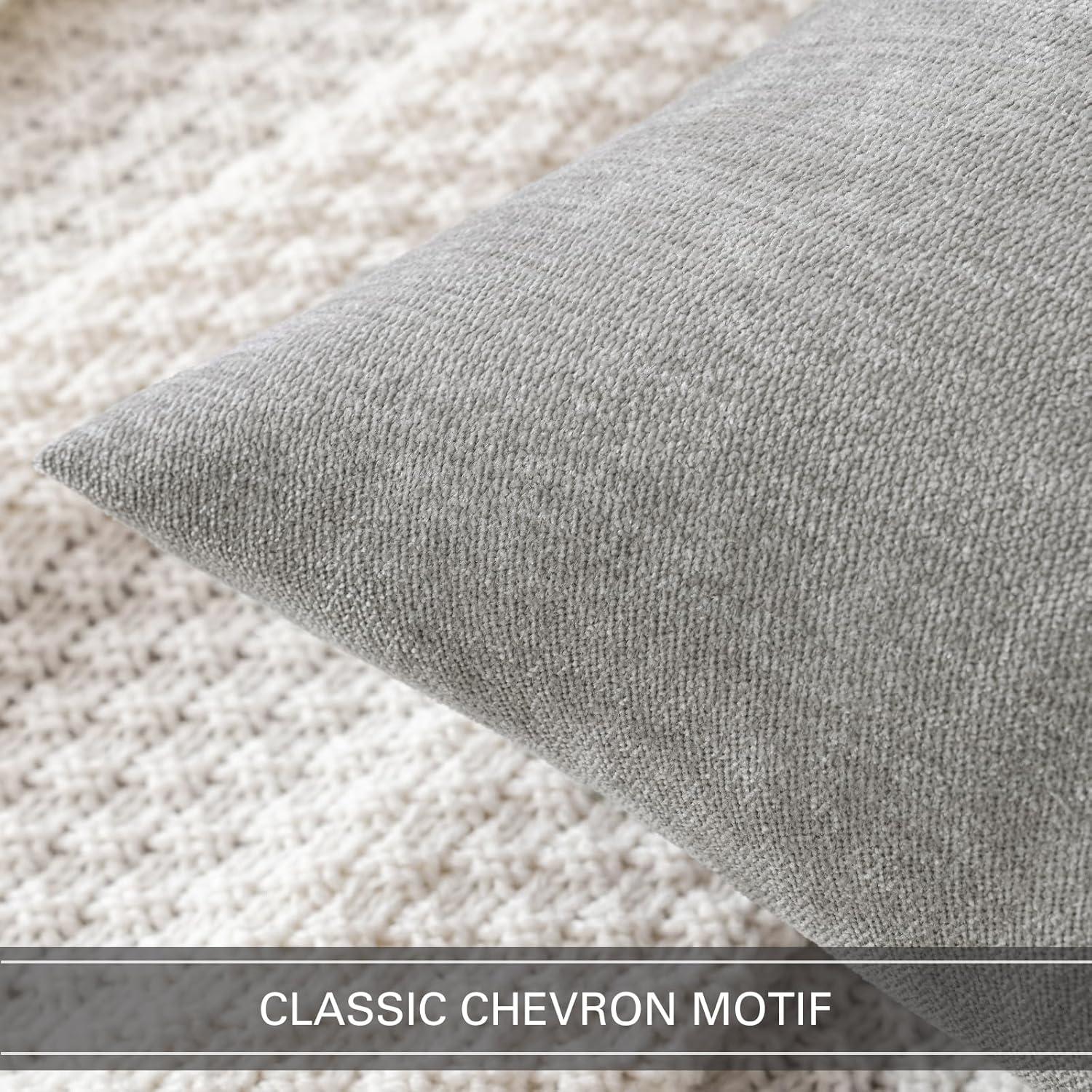 imageMIULEE Pack of 2 Orange Decorative Pillow Covers 16x16 Inch Soft Chenille Couch Throw Pillows Farmhouse Cushion Covers for Home Decor Sofa Bedroom Living RoomLight Grey