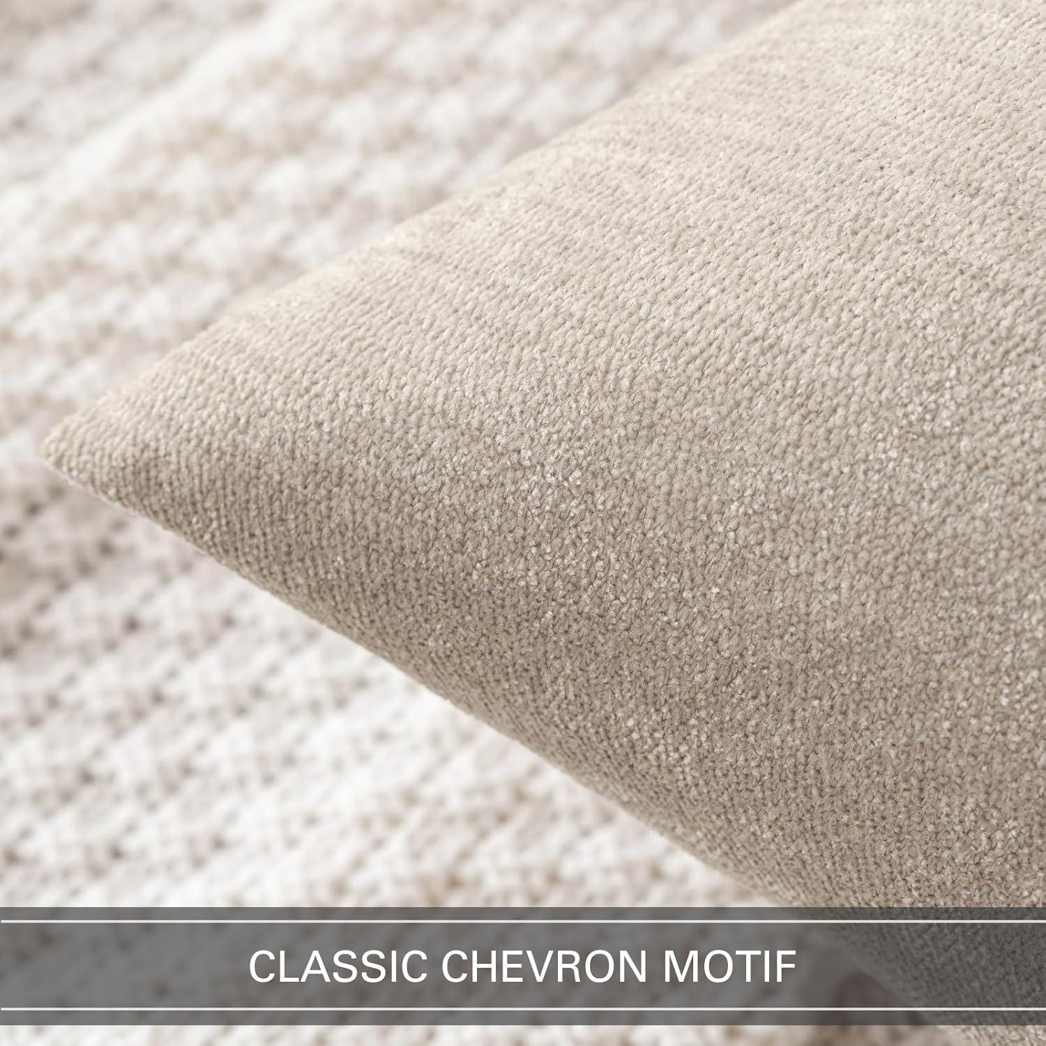 imageMIULEE Pack of 2 Orange Decorative Pillow Covers 16x16 Inch Soft Chenille Couch Throw Pillows Farmhouse Cushion Covers for Home Decor Sofa Bedroom Living RoomBeige