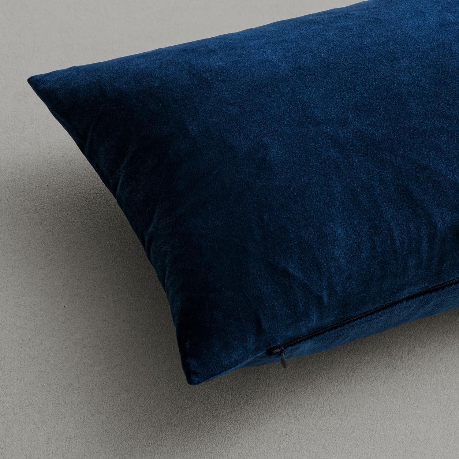 imageMIULEE Pack of 2 Velvet Soft Solid Decorative Square Throw Pillow Covers Christmas Cushion Case for Couch Sofa Bedroom Car 18x18 Inch 45x45 cm GreenDark Blue