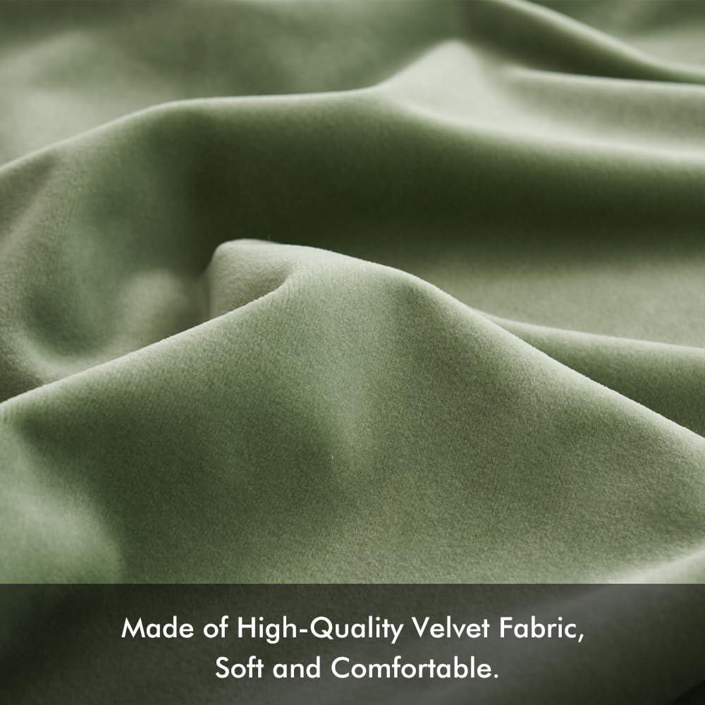 imageMIULEE Pack of 2 Velvet Soft Solid Decorative Square Throw Pillow Covers Christmas Cushion Case for Couch Sofa Bedroom Car 18x18 Inch 45x45 cm GreenSage Green