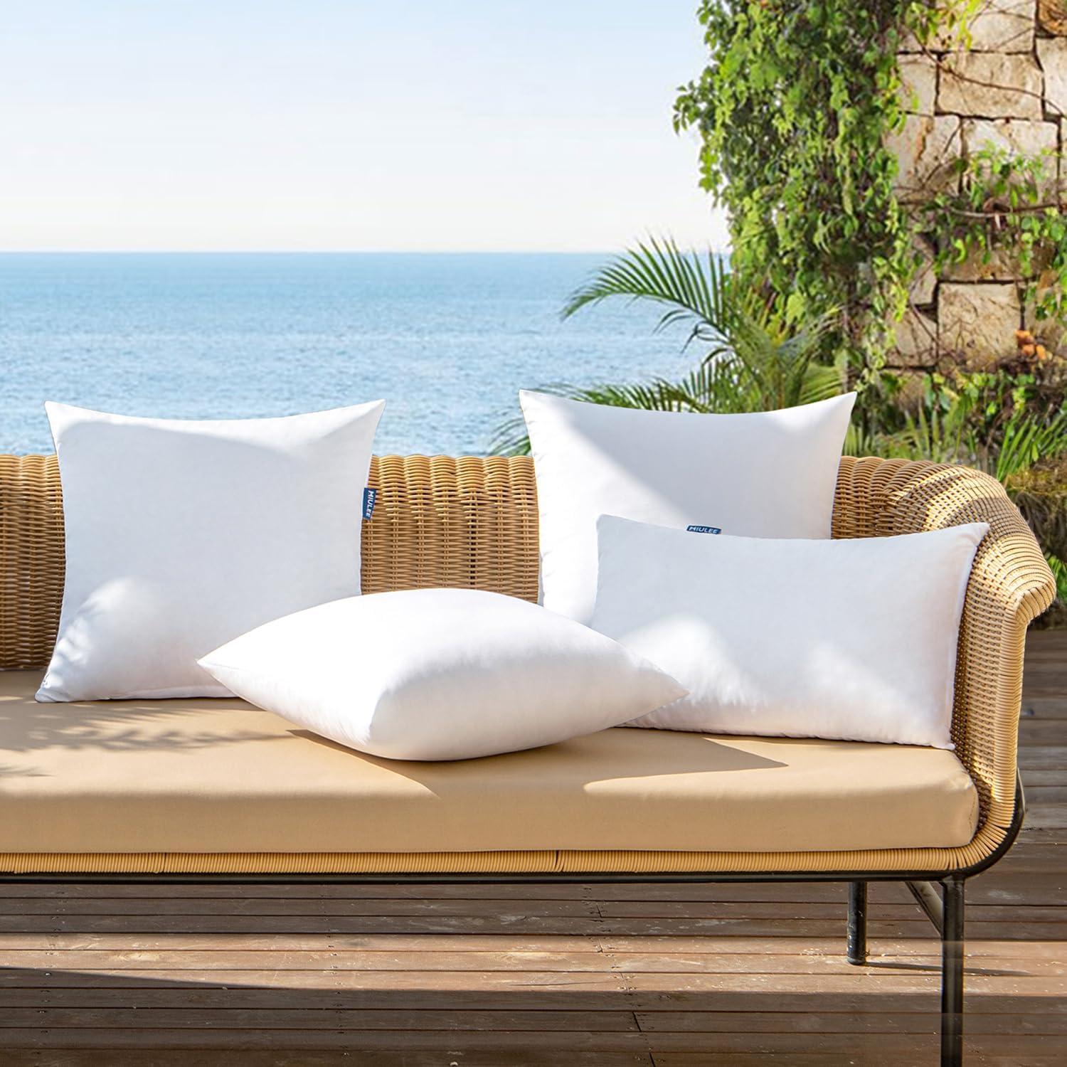 imageMIULEE Pack of 4 16x16 Outdoor Pillow Inserts WaterResistant Throw Pillow Inserts Decorative Premium Square Pillow Stuffer Sham for Porch Swing Couch Sofa Cushion Patio Furniture4