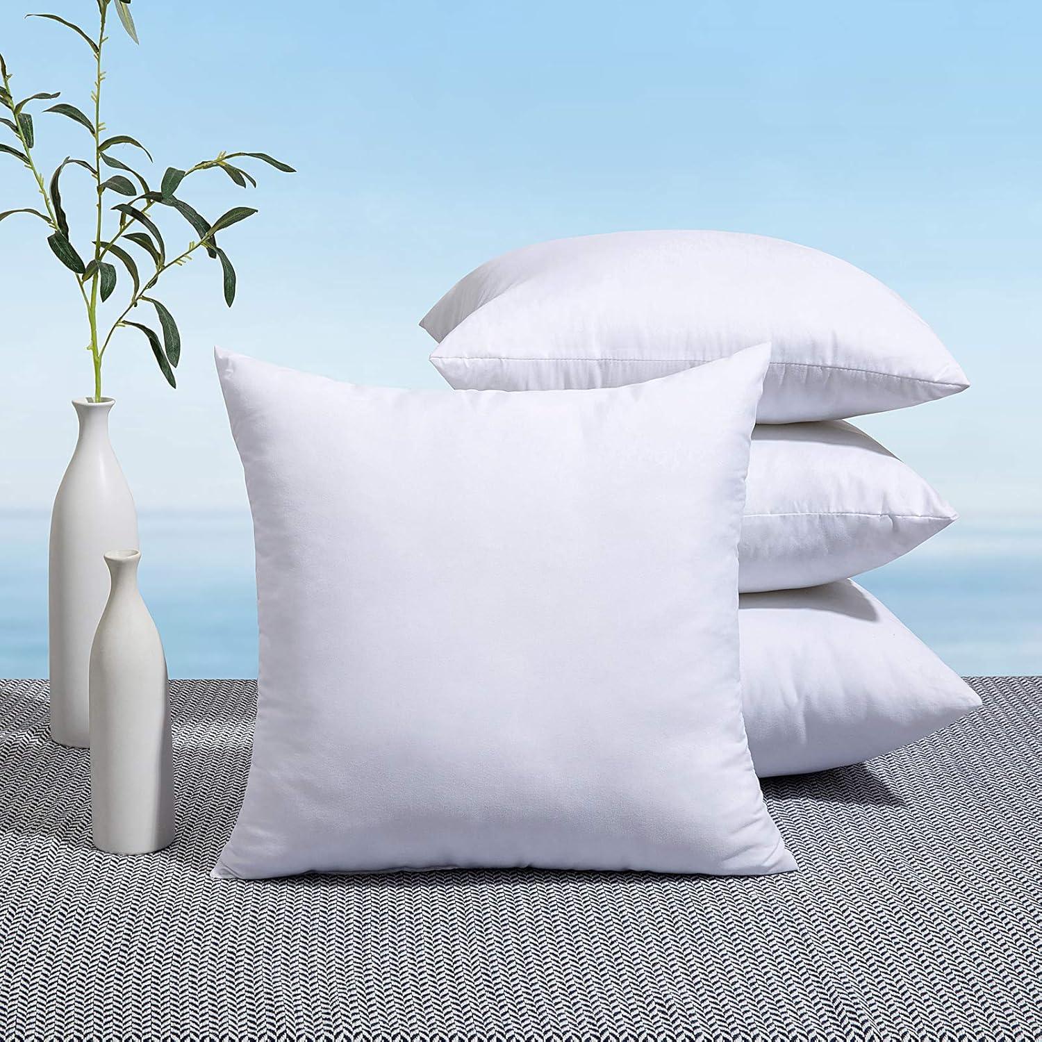 imageMIULEE Pack of 4 16x16 Outdoor Pillow Inserts WaterResistant Throw Pillow Inserts Decorative Premium Square Pillow Stuffer Sham for Porch Swing Couch Sofa Cushion Patio Furniture4