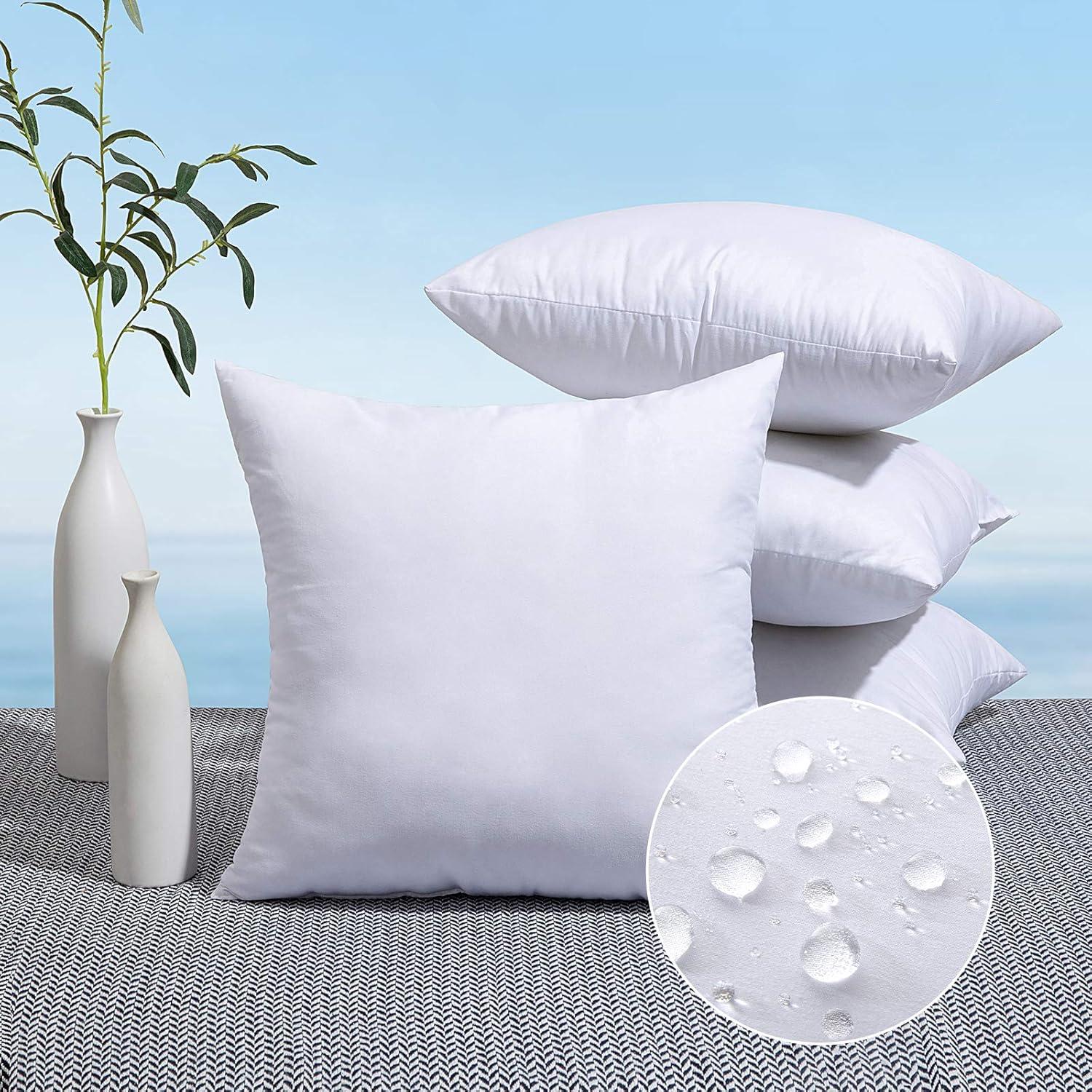 imageMIULEE Pack of 4 16x16 Outdoor Pillow Inserts WaterResistant Throw Pillow Inserts Decorative Premium Square Pillow Stuffer Sham for Porch Swing Couch Sofa Cushion Patio Furniture4