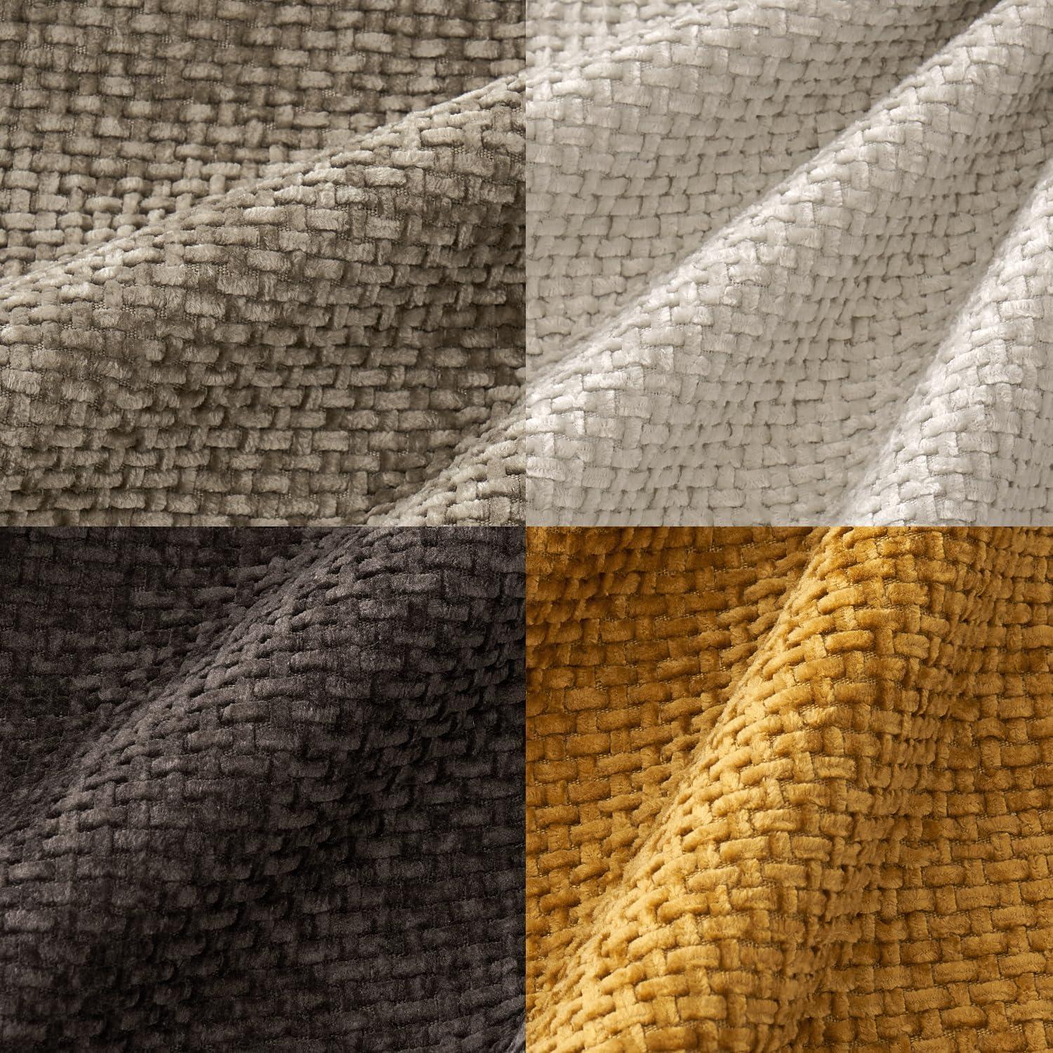 imageMIULEE Pack of 4 Couch Throw Pillow Covers 20x20 Inch Neutral Soft Decorative Chenille Pillow Covers Farmhouse Boho Cushion Covers for Mid Century Modern Home Decor Sofa Bedroom Living RoomNeutral GoldBrown