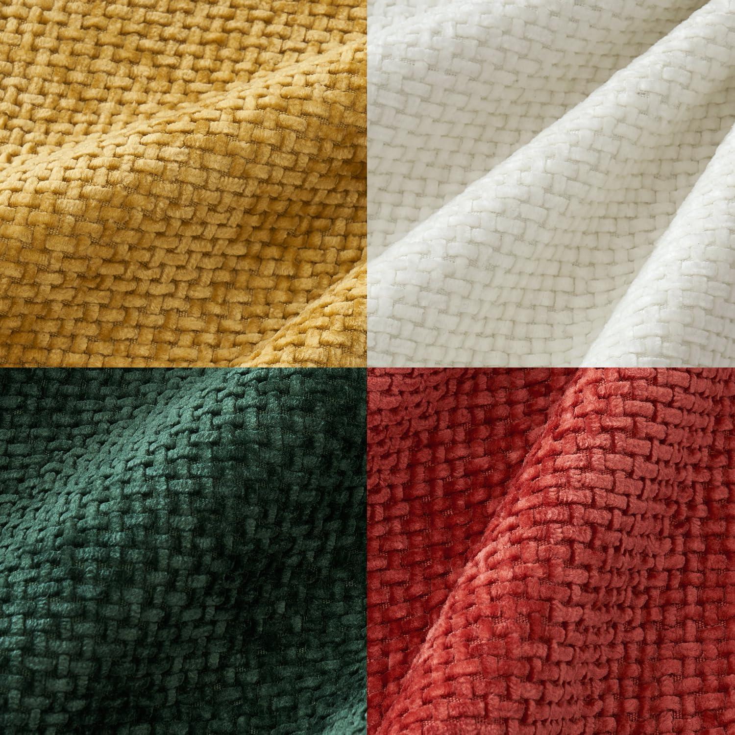 imageMIULEE Pack of 4 Couch Throw Pillow Covers 20x20 Inch Neutral Soft Decorative Chenille Pillow Covers Farmhouse Boho Cushion Covers for Mid Century Modern Home Decor Sofa Bedroom Living RoomChristmas RedGreen