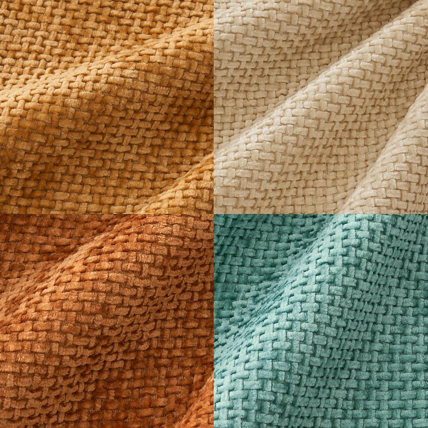 imageMIULEE Pack of 4 Couch Throw Pillow Covers 20x20 Inch Neutral Soft Decorative Chenille Pillow Covers Farmhouse Boho Cushion Covers for Mid Century Modern Home Decor Sofa Bedroom Living RoomOrangeTeal