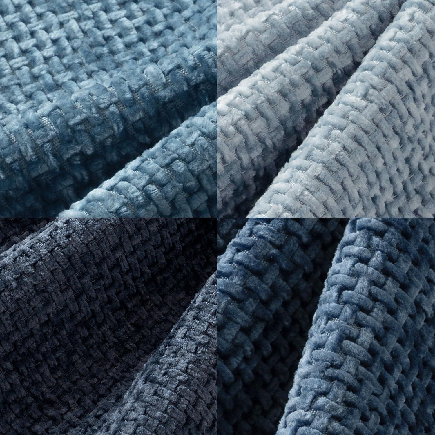 imageMIULEE Pack of 4 Couch Throw Pillow Covers 20x20 Inch Neutral Soft Decorative Chenille Pillow Covers Farmhouse Boho Cushion Covers for Mid Century Modern Home Decor Sofa Bedroom Living RoomNeutral Blue