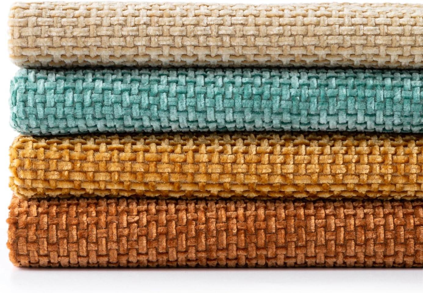 imageMIULEE Pack of 4 Couch Throw Pillow Covers 20x20 Inch Neutral Soft Decorative Chenille Pillow Covers Farmhouse Boho Cushion Covers for Mid Century Modern Home Decor Sofa Bedroom Living RoomOrangeTeal