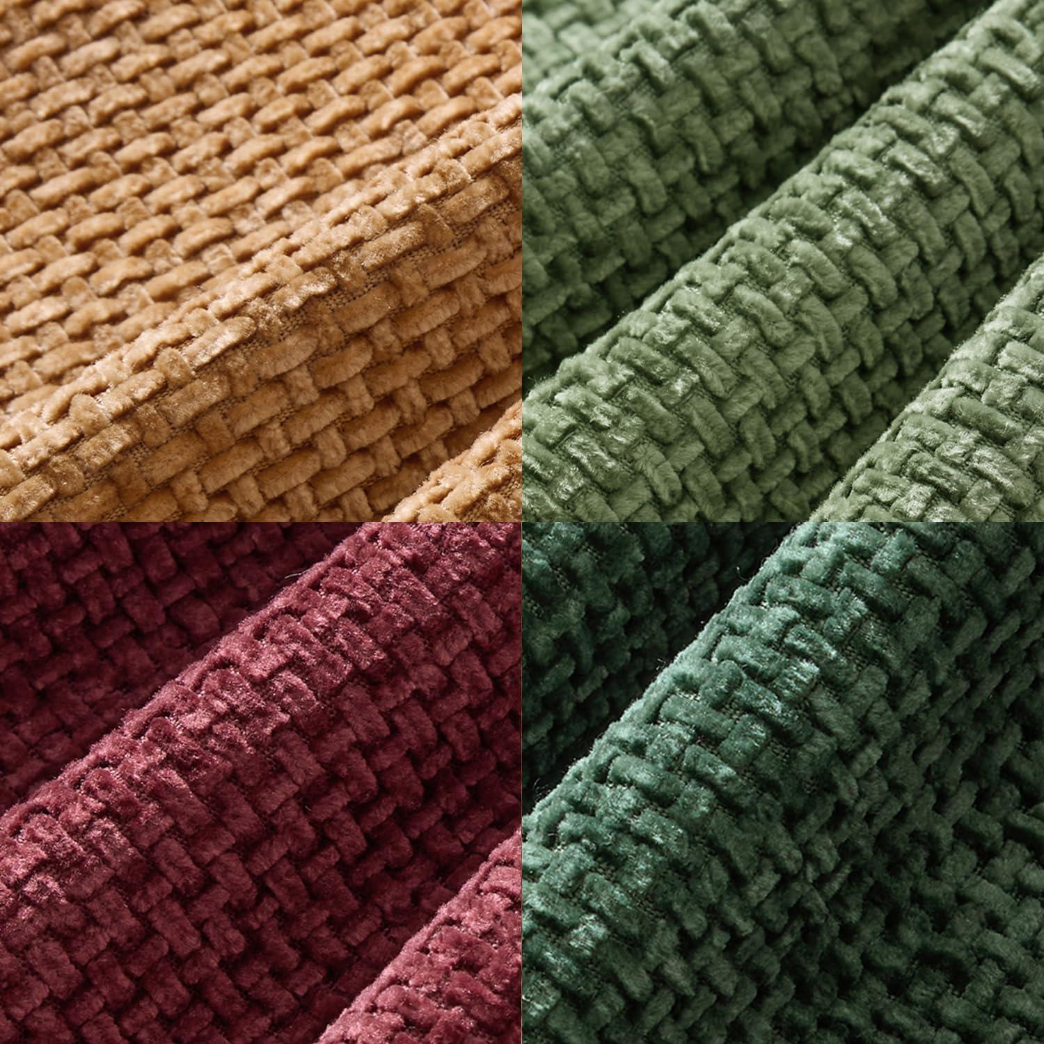 imageMIULEE Pack of 4 Couch Throw Pillow Covers 20x20 Inch Neutral Soft Decorative Chenille Pillow Covers Farmhouse Boho Cushion Covers for Mid Century Modern Home Decor Sofa Bedroom Living RoomChristmas Dark Green