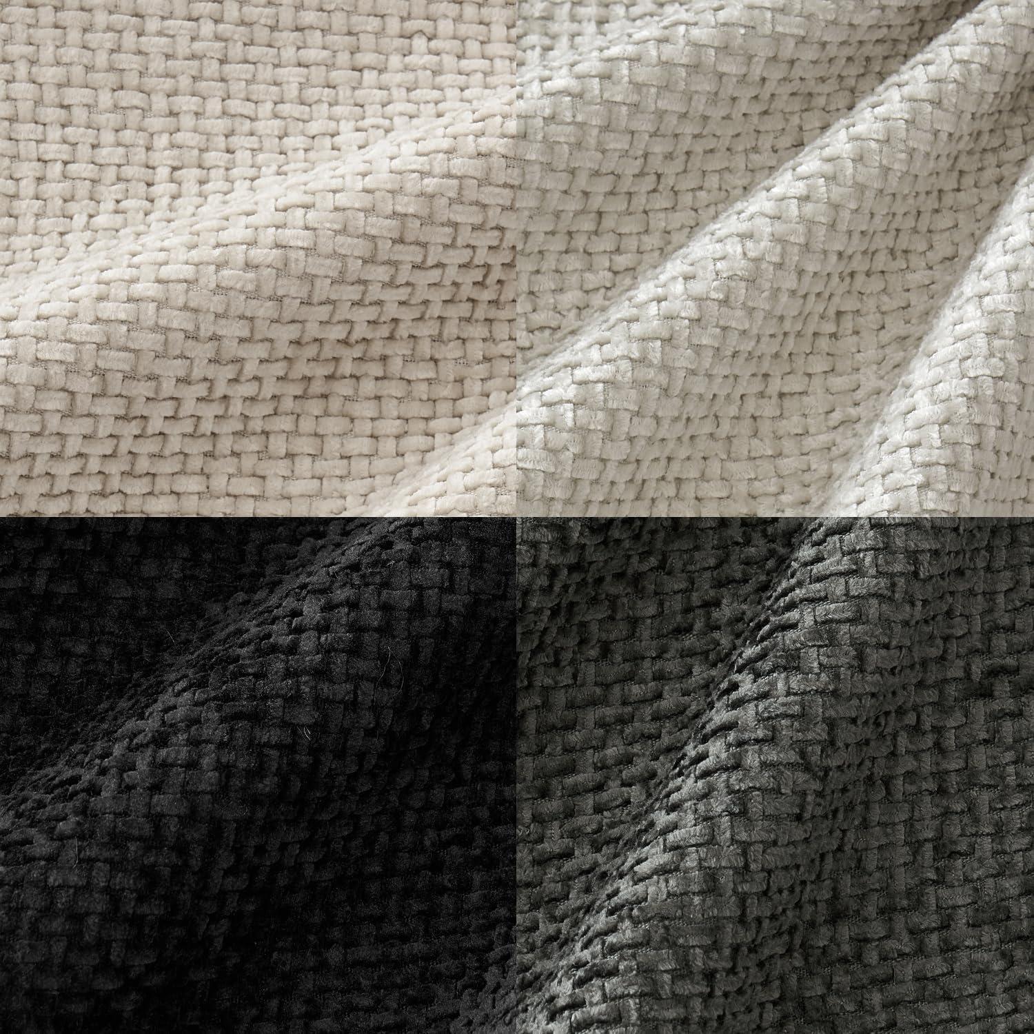 imageMIULEE Pack of 4 Couch Throw Pillow Covers 20x20 Inch Neutral Soft Decorative Chenille Pillow Covers Farmhouse Boho Cushion Covers for Mid Century Modern Home Decor Sofa Bedroom Living RoomNeutral CreamGrey