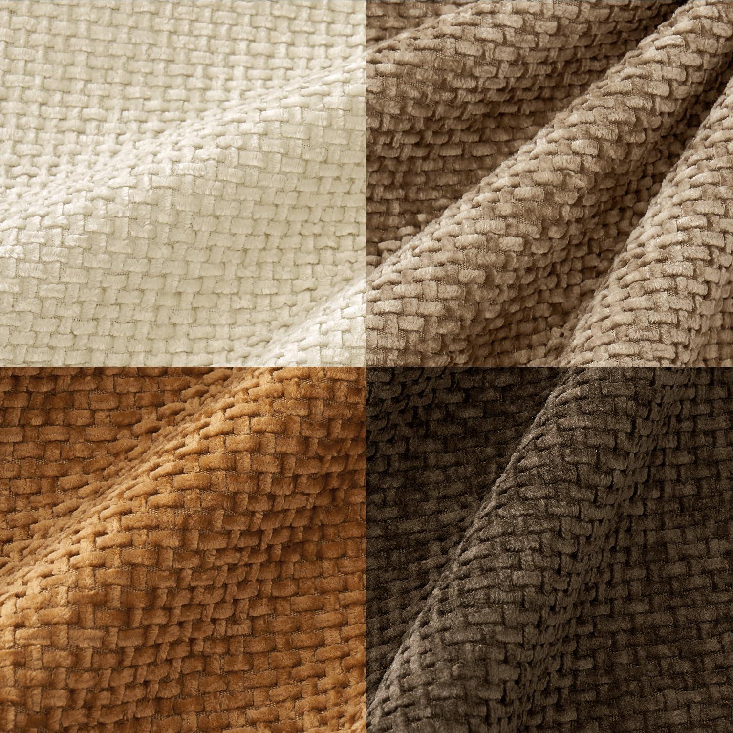 imageMIULEE Pack of 4 Couch Throw Pillow Covers 20x20 Inch Neutral Soft Decorative Chenille Pillow Covers Farmhouse Boho Cushion Covers for Mid Century Modern Home Decor Sofa Bedroom Living RoomBrown