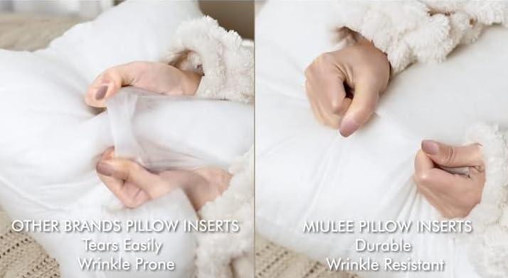 imageMIULEE Pillow Insert 16x16 Inch Decorative Square Throw Pillow Inserts Premium Fluffy Pillow Forms Sham Stuffer for Sofa Couch Living Room1