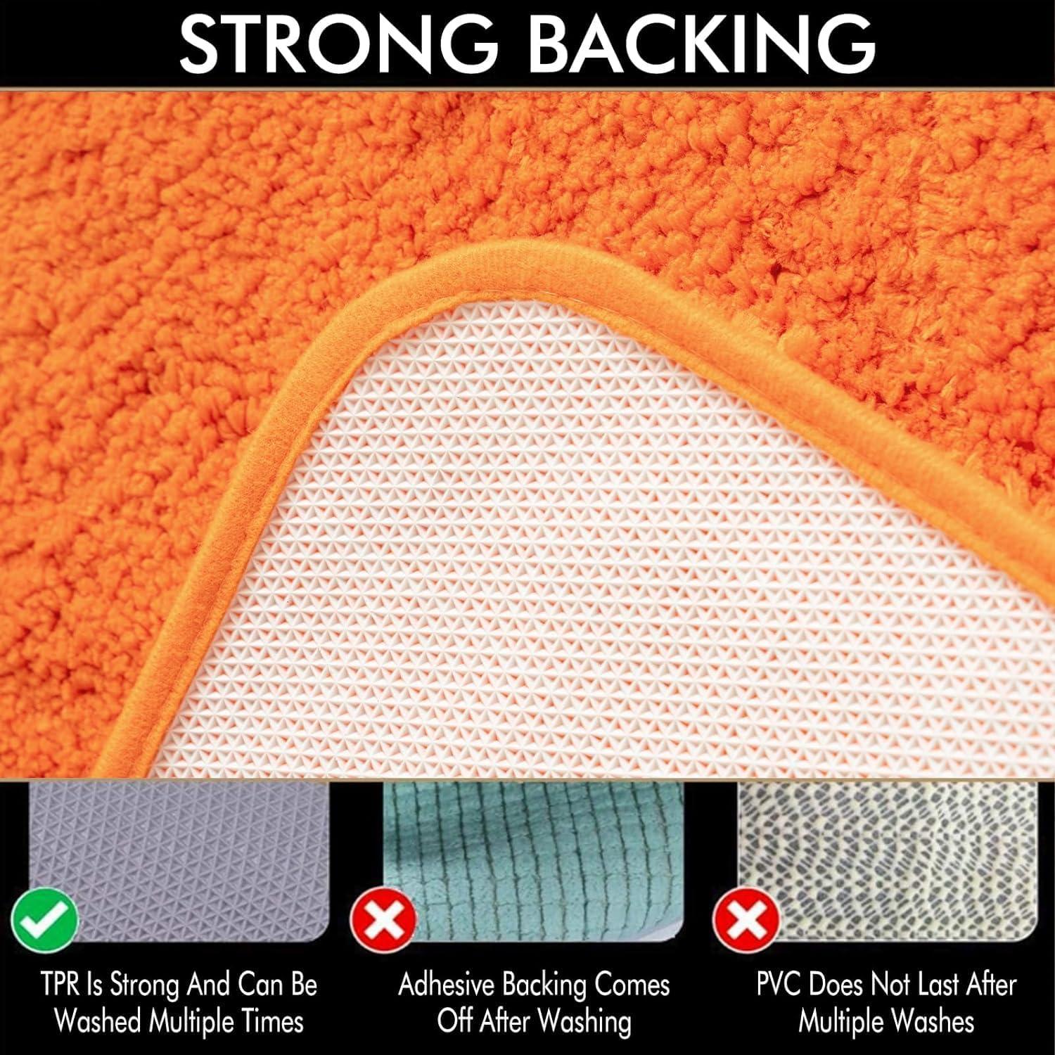 imageMIULEE Rust Microfiber Toilet Bath Mat UShaped Contour Shaggy Rugs Non Slip Extra Thick Soft Absorbent Water for Bathroom Commode Machine Washable20x20 InchOrange