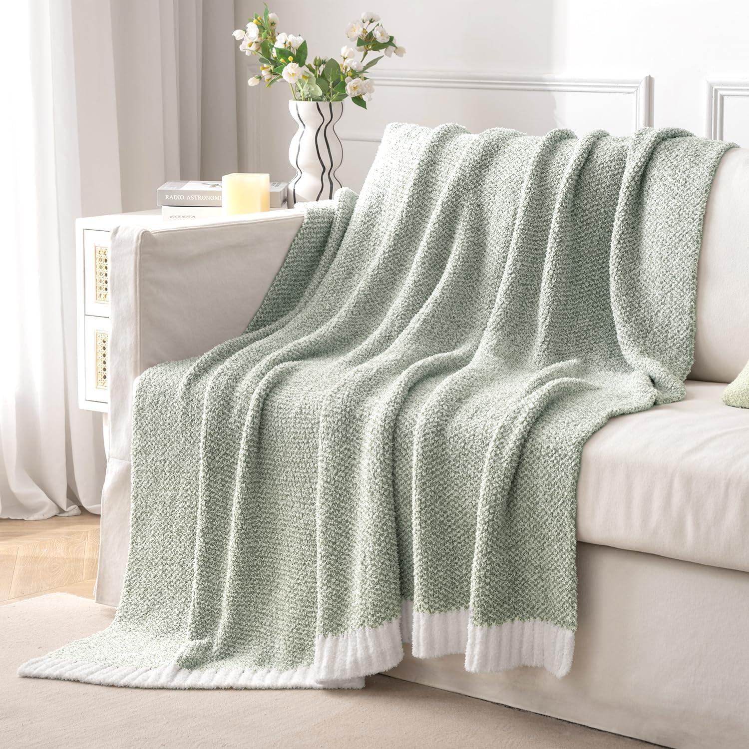 imageMIULEE Sage Green Super Soft Throw Blanket for Couch Cozy Fluffy Warm Throws Knit Blankets for Sofa Bed Chair Living Room Camping Picnic Spring Home Decor50 x 60 inchSage Green