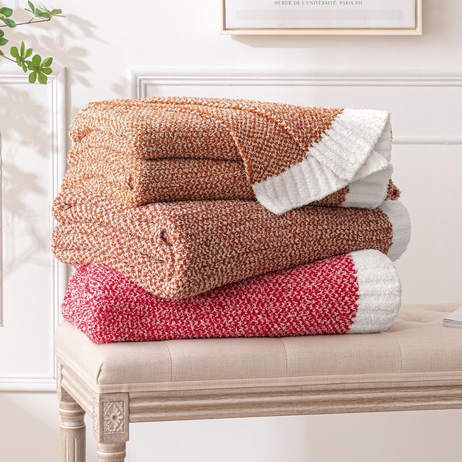 imageMIULEE Sage Green Super Soft Throw Blanket for Couch Cozy Fluffy Warm Throws Knit Blankets for Sofa Bed Chair Living Room Camping Picnic Spring Home Decor50 x 60 inchRust