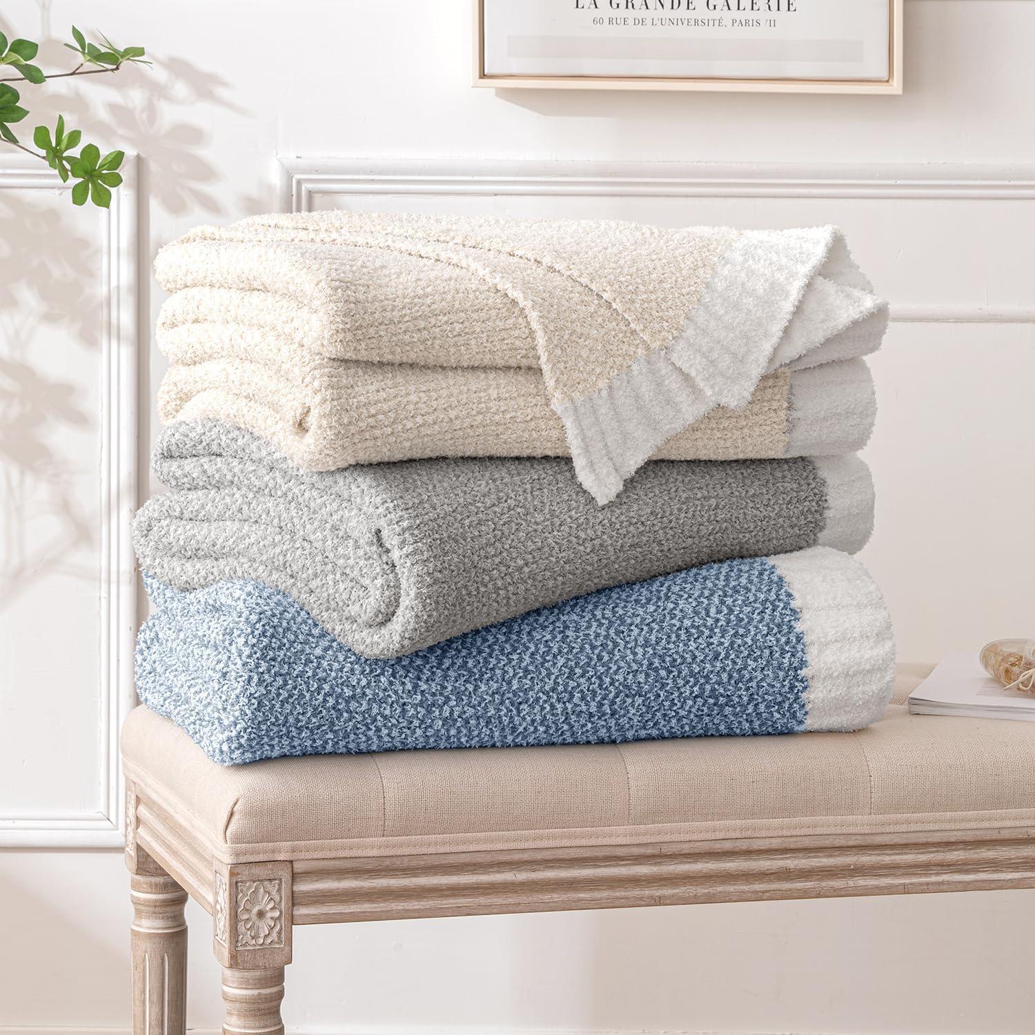 imageMIULEE Sage Green Super Soft Throw Blanket for Couch Cozy Fluffy Warm Throws Knit Blankets for Sofa Bed Chair Living Room Camping Picnic Spring Home Decor50 x 60 inchCream