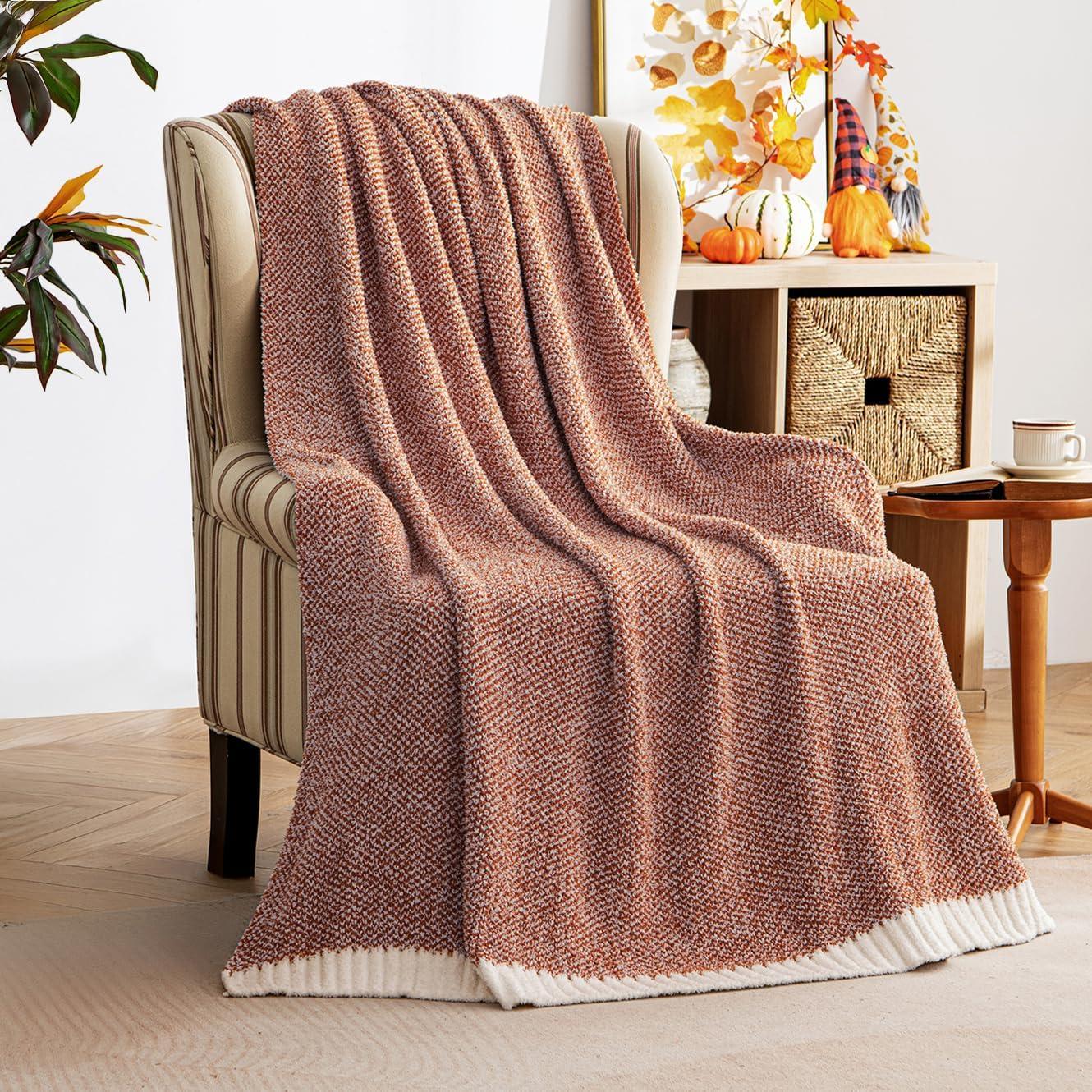 imageMIULEE Sage Green Super Soft Throw Blanket for Couch Cozy Fluffy Warm Throws Knit Blankets for Sofa Bed Chair Living Room Camping Picnic Spring Home Decor50 x 60 inchRust