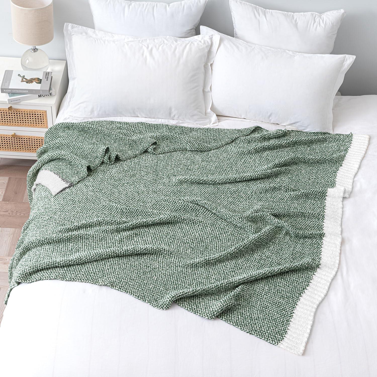 imageMIULEE Sage Green Super Soft Throw Blanket for Couch Cozy Fluffy Warm Throws Knit Blankets for Sofa Bed Chair Living Room Camping Picnic Spring Home Decor50 x 60 inchGreen