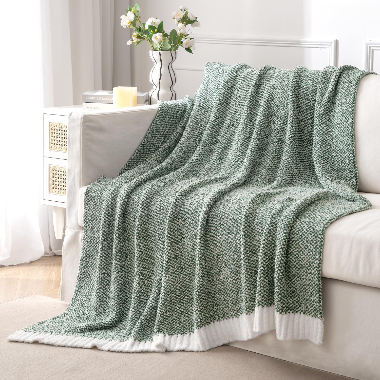 imageMIULEE Sage Green Super Soft Throw Blanket for Couch Cozy Fluffy Warm Throws Knit Blankets for Sofa Bed Chair Living Room Camping Picnic Spring Home Decor50 x 60 inchGreen