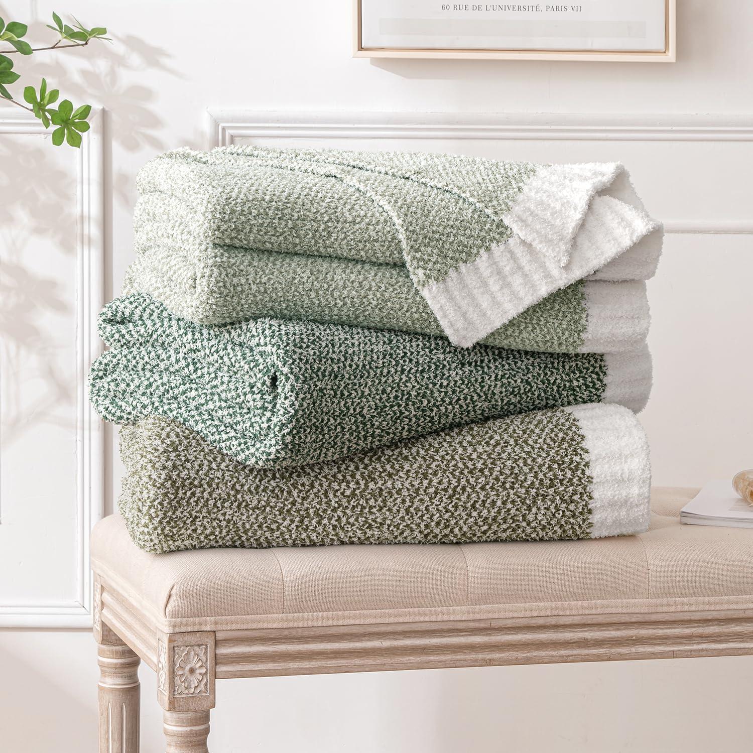 imageMIULEE Sage Green Super Soft Throw Blanket for Couch Cozy Fluffy Warm Throws Knit Blankets for Sofa Bed Chair Living Room Camping Picnic Spring Home Decor50 x 60 inchOlive Green