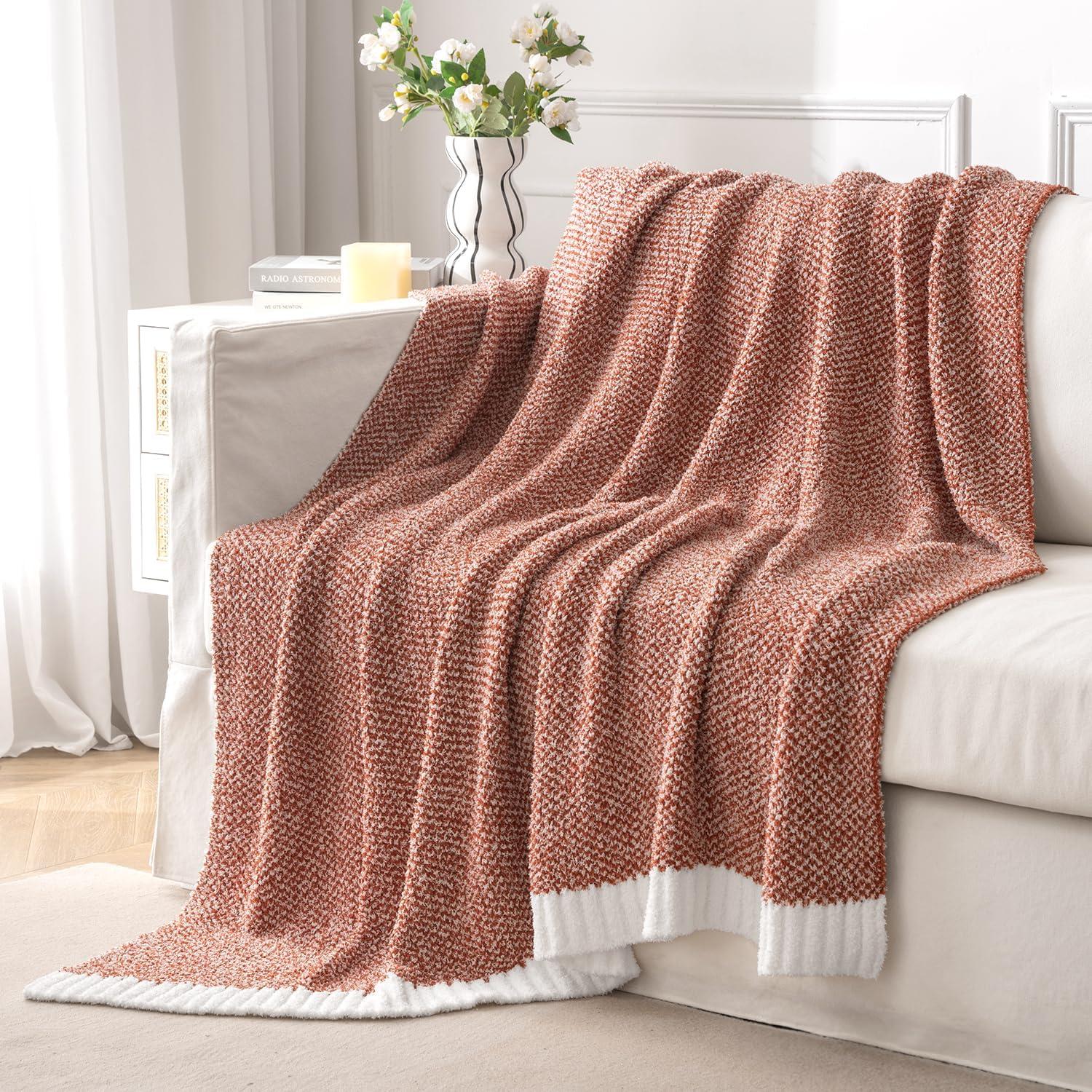 imageMIULEE Sage Green Super Soft Throw Blanket for Couch Cozy Fluffy Warm Throws Knit Blankets for Sofa Bed Chair Living Room Camping Picnic Spring Home Decor50 x 60 inchRust