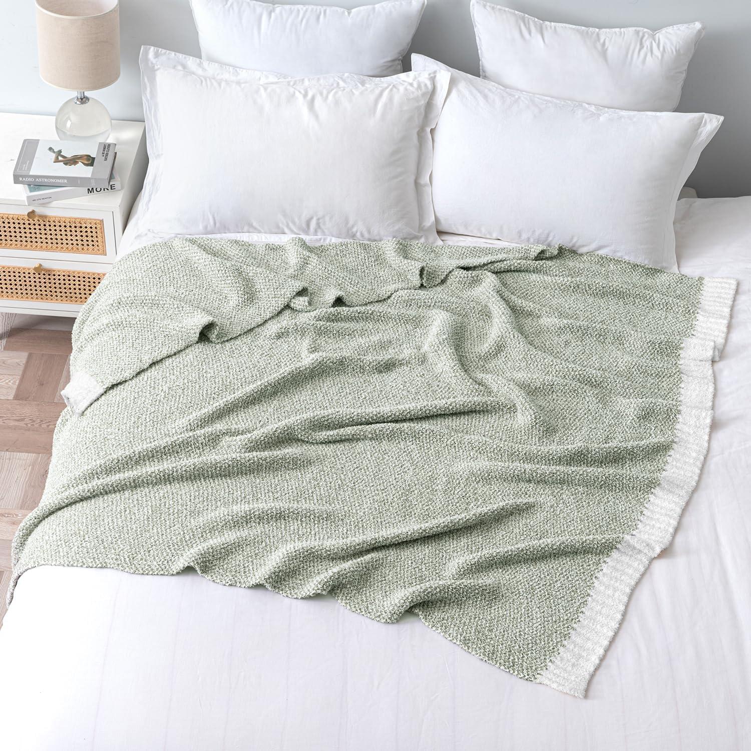 imageMIULEE Sage Green Super Soft Throw Blanket for Couch Cozy Fluffy Warm Throws Knit Blankets for Sofa Bed Chair Living Room Camping Picnic Spring Home Decor50 x 60 inchSage Green
