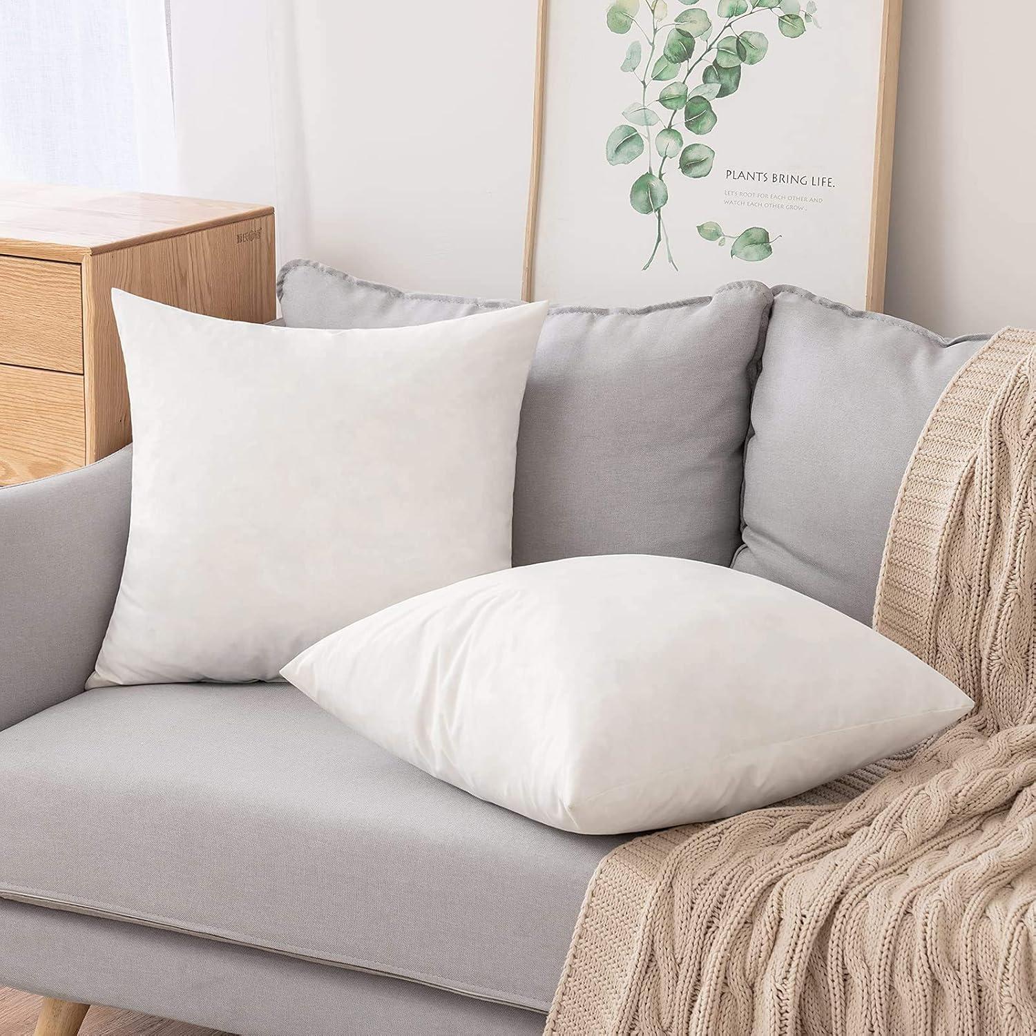 imageMIULEE Set of 2 24x24 Inches Throw Pillow Inserts Down and Feather Cotton Decorative Pillows Square Sham Stuffer for Sofa Couch Cushion Living Room2