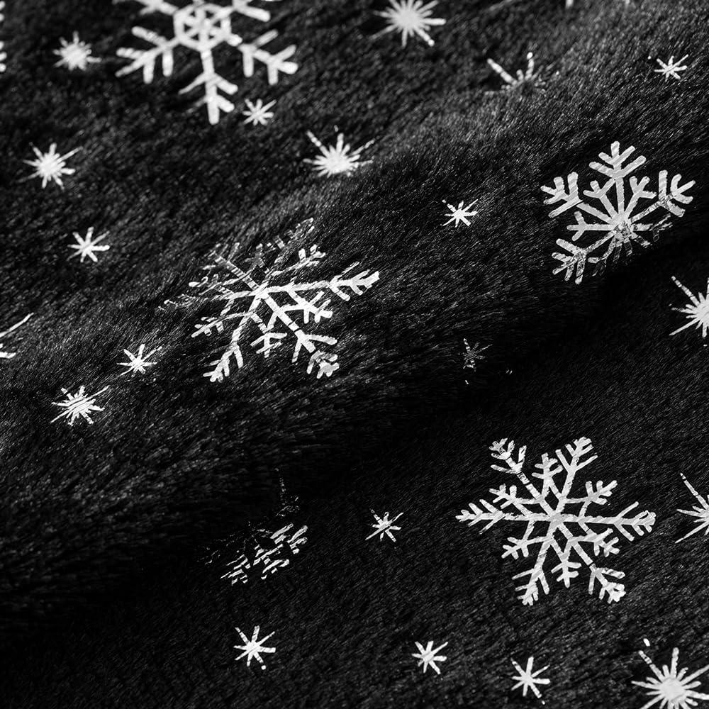 imageMIULEE Set of 2 Christmas Decorative Throw Pillow Covers Soft Faux Fur Winter Pillow Covers with Silver Snowflake Glitter Holiday Festival Pillowcases for Couch Sofa Bed 1818inch RedBlack