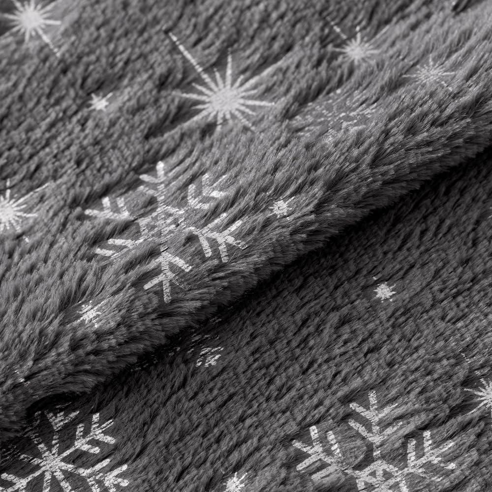 imageMIULEE Set of 2 Christmas Decorative Throw Pillow Covers Soft Faux Fur Winter Pillow Covers with Silver Snowflake Glitter Holiday Festival Pillowcases for Couch Sofa Bed 1818inch RedGrey
