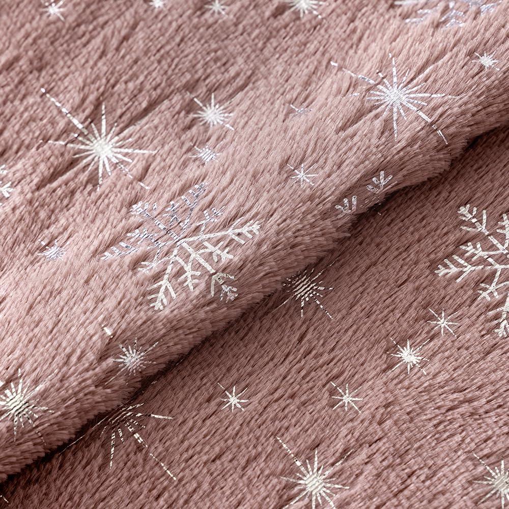 imageMIULEE Set of 2 Christmas Decorative Throw Pillow Covers Soft Faux Fur Winter Pillow Covers with Silver Snowflake Glitter Holiday Festival Pillowcases for Couch Sofa Bed 1818inch RedHeather Pink