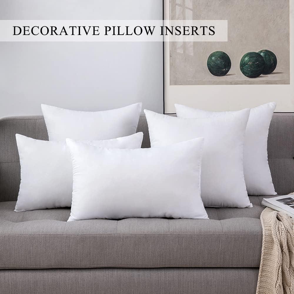 imageMIULEE Set of 2 Throw Pillow Inserts Premium Pillow Stuffer Rectangle Form for Decorative Cushion Bed Couch Sofa 12x20 InchBrushed Fabric