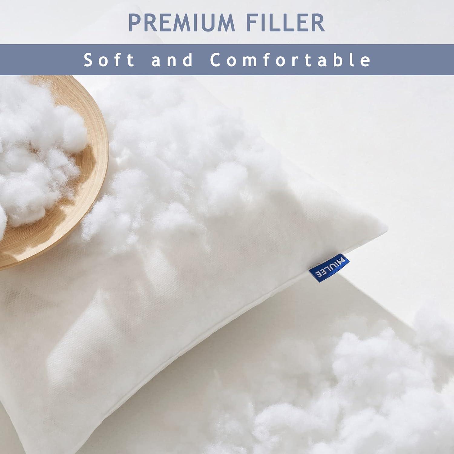 imageMIULEE Set of 2 Throw Pillow Inserts Premium Pillow Stuffer Rectangle Form for Decorative Cushion Bed Couch Sofa 12x20 InchPolyester