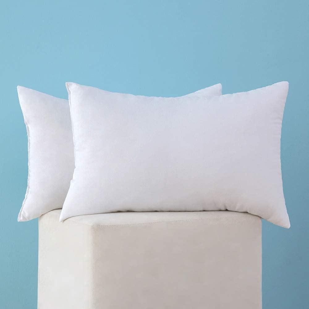 imageMIULEE Set of 2 Throw Pillow Inserts Premium Pillow Stuffer Rectangle Form for Decorative Cushion Bed Couch Sofa 12x20 InchPolyester