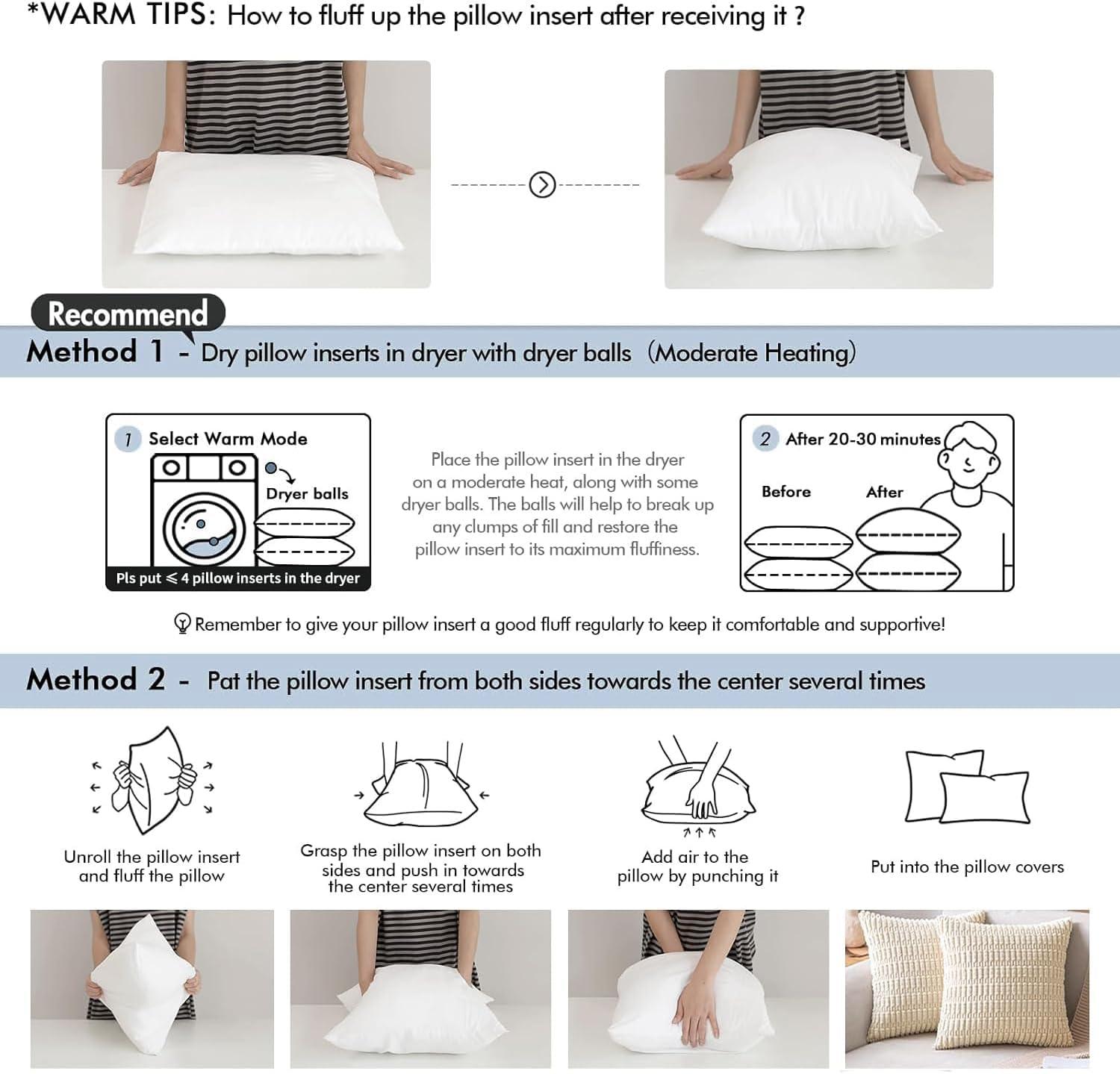 imageMIULEE Set of 2 Throw Pillow Inserts Premium Pillow Stuffer Rectangle Form for Decorative Cushion Bed Couch Sofa 12x20 InchPolyester