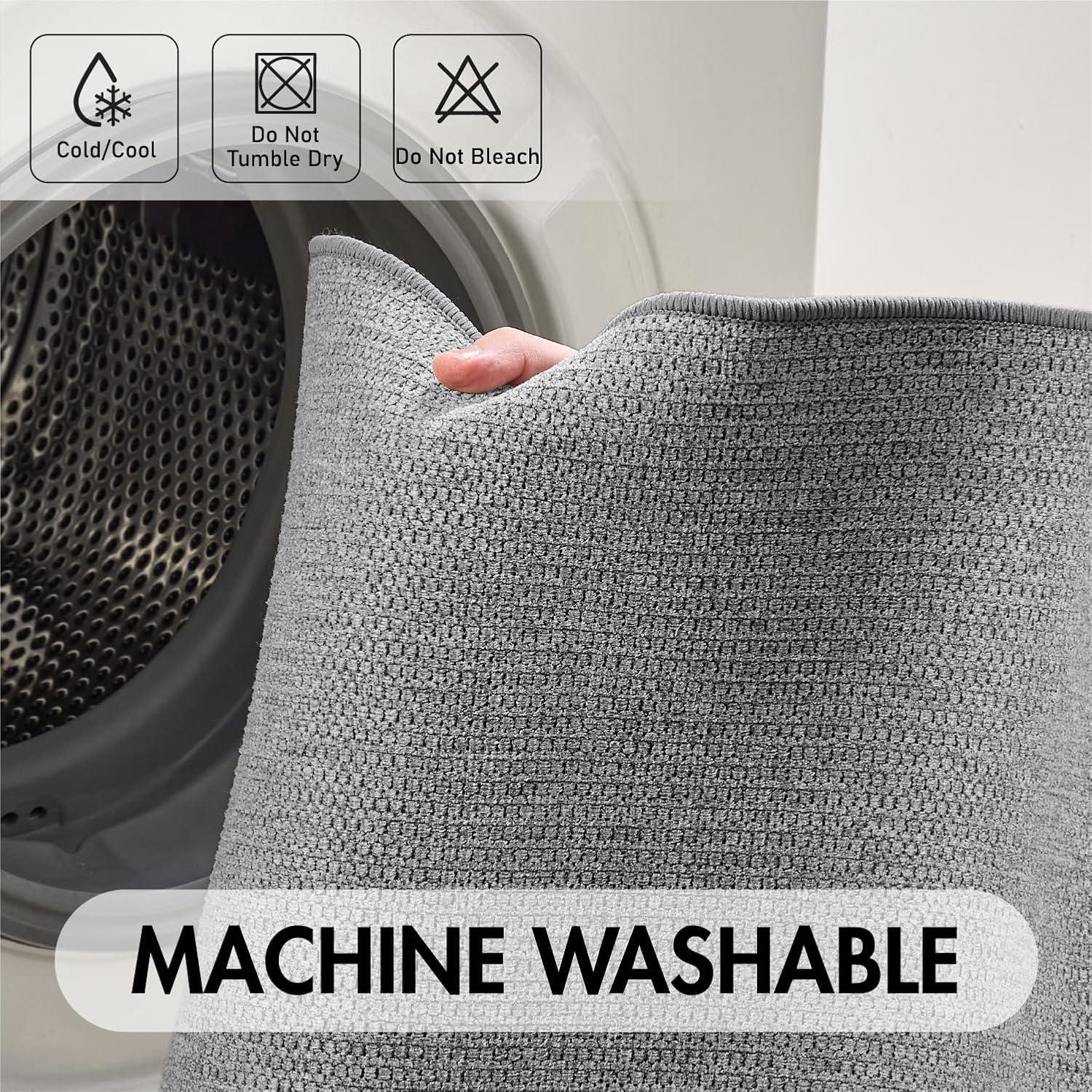 imageMIULEE Set of 2 Ultra Thin Bathroom Rugs Rubber Bath Mats for Bathroom Non Slip Quick Dry Absorbent Bath Rug Machine Washable Fit Under Door Shower Sink Home Decor Grey 17quotx27quot20quotx32quotGrey