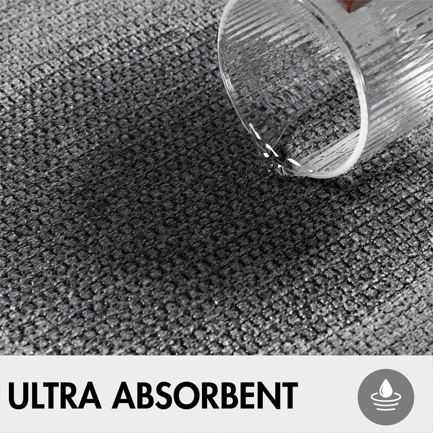 imageMIULEE Set of 2 Ultra Thin Bathroom Rugs Rubber Bath Mats for Bathroom Non Slip Quick Dry Absorbent Bath Rug Machine Washable Fit Under Door Shower Sink Home Decor Grey 17quotx27quot20quotx32quotGrey
