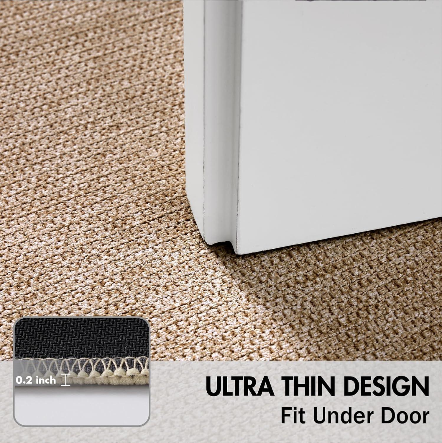 imageMIULEE Set of 2 Ultra Thin Bathroom Rugs Rubber Bath Mats for Bathroom Non Slip Quick Dry Absorbent Bath Rug Machine Washable Fit Under Door Shower Sink Home Decor Grey 17quotx27quot20quotx32quotBeige
