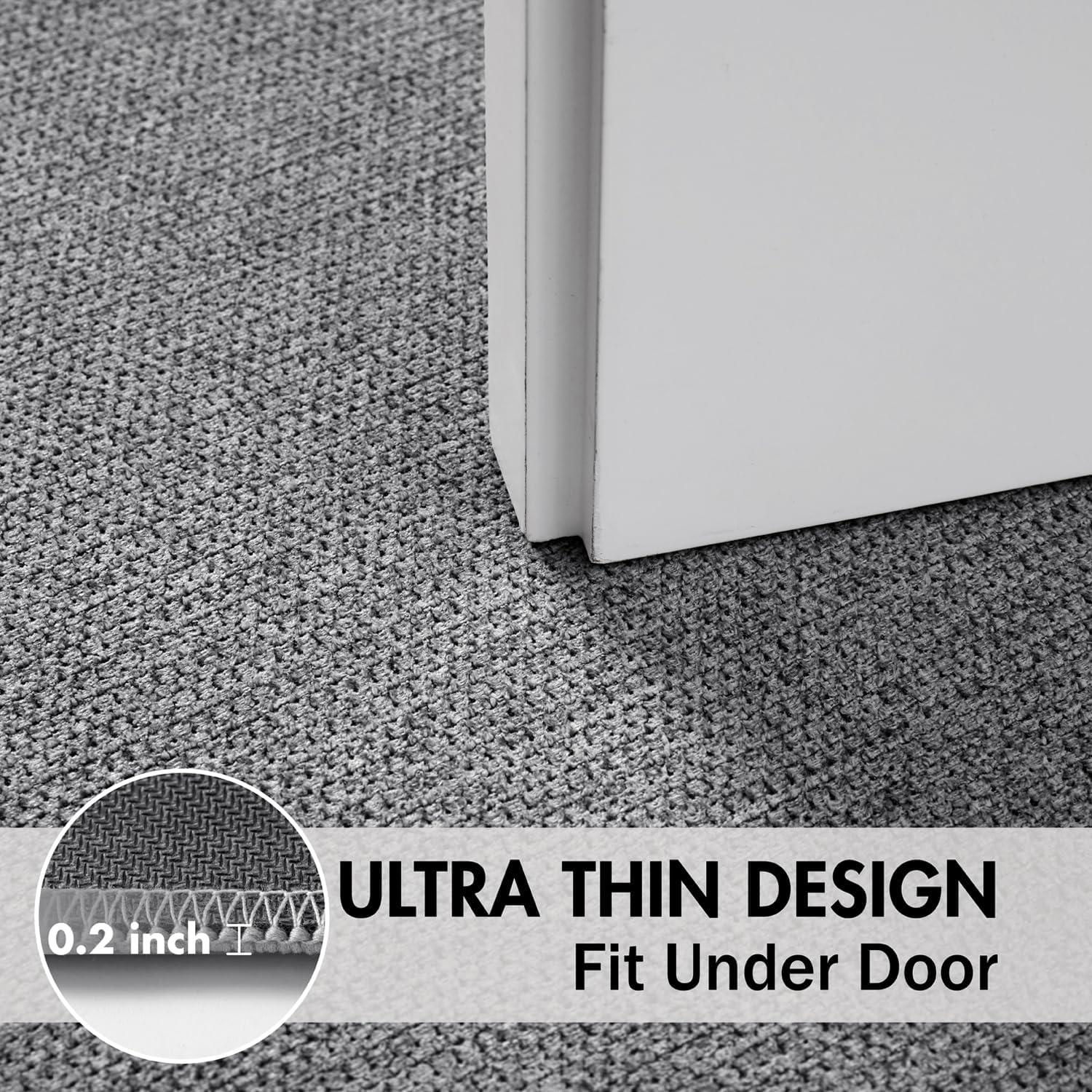 imageMIULEE Set of 2 Ultra Thin Bathroom Rugs Rubber Bath Mats for Bathroom Non Slip Quick Dry Absorbent Bath Rug Machine Washable Fit Under Door Shower Sink Home Decor Grey 17quotx27quot20quotx32quotGrey