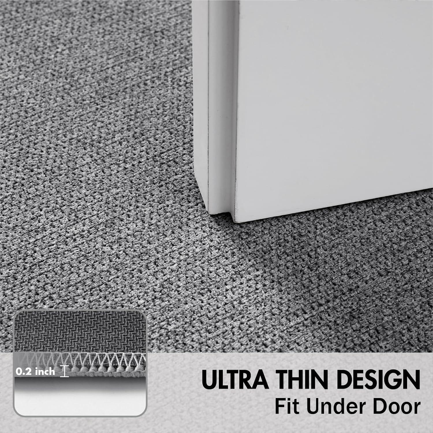 imageMIULEE Set of 2 Ultra Thin Bathroom Rugs Rubber Bath Mats for Bathroom Non Slip Quick Dry Absorbent Bath Rug Machine Washable Fit Under Door Shower Sink Home Decor Grey 17quotx27quot20quotx32quotGrey