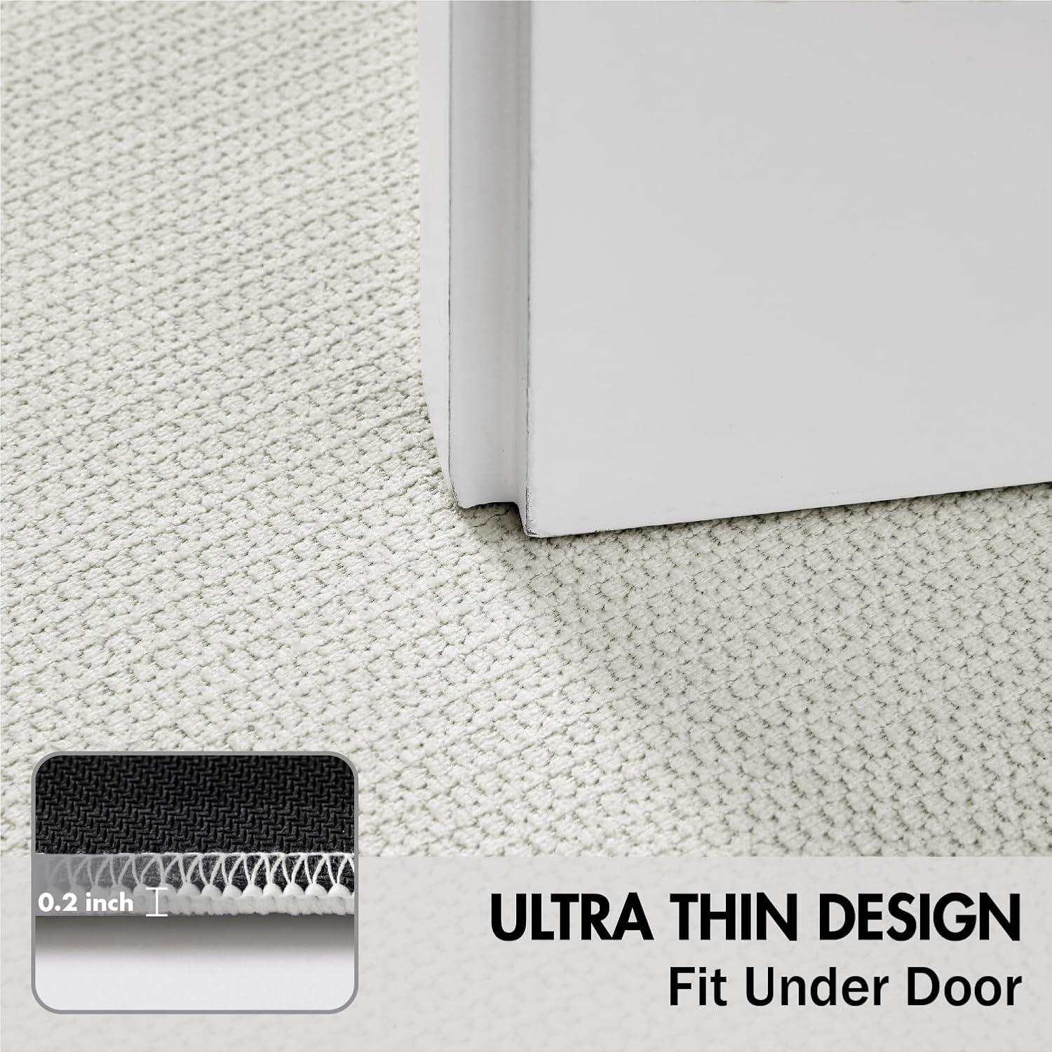 imageMIULEE Set of 2 Ultra Thin Bathroom Rugs Rubber Bath Mats for Bathroom Non Slip Quick Dry Absorbent Bath Rug Machine Washable Fit Under Door Shower Sink Home Decor Grey 17quotx27quot20quotx32quotWhite