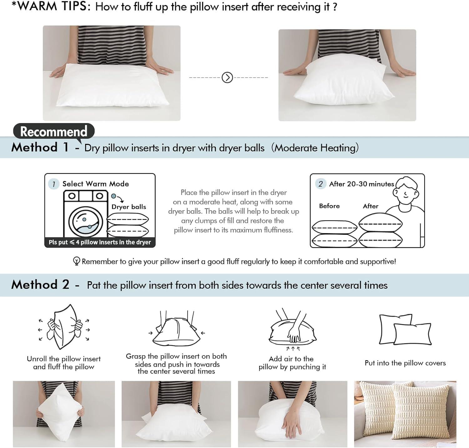 imageMIULEE Throw Pillow Insert Premium Pillow Stuffer Sham Rectangle for Decorative Cushion Bed Couch Sofa 12x20 Inch1