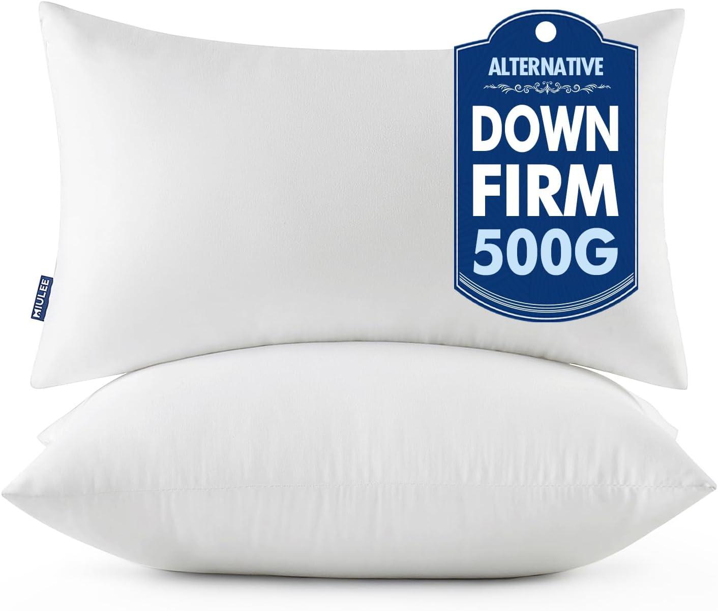 imageMIULEE Throw Pillows Inserts Pack of 2 18x18 Inch 100 Virgin Fiber Filling Bed Couch Pillows2