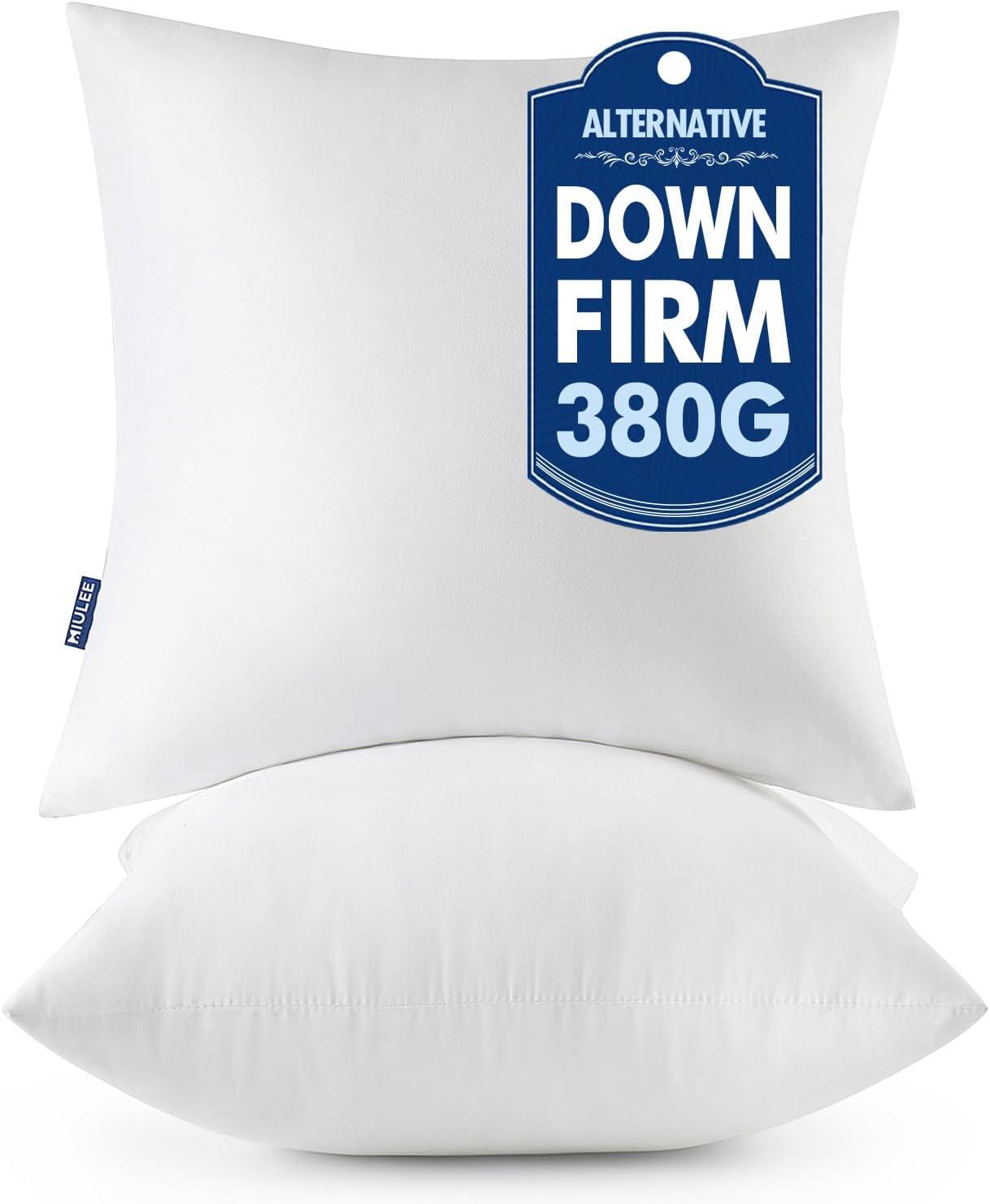 imageMIULEE Throw Pillows Inserts Pack of 2 18x18 Inch 100 Virgin Fiber Filling Bed Couch Pillows2