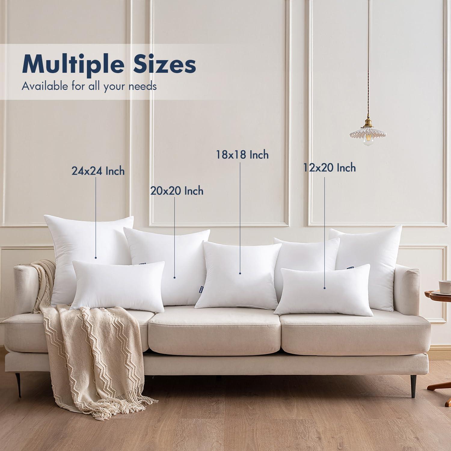 imageMIULEE Throw Pillows Inserts Pack of 2 18x18 Inch 100 Virgin Fiber Filling Bed Couch Pillows2