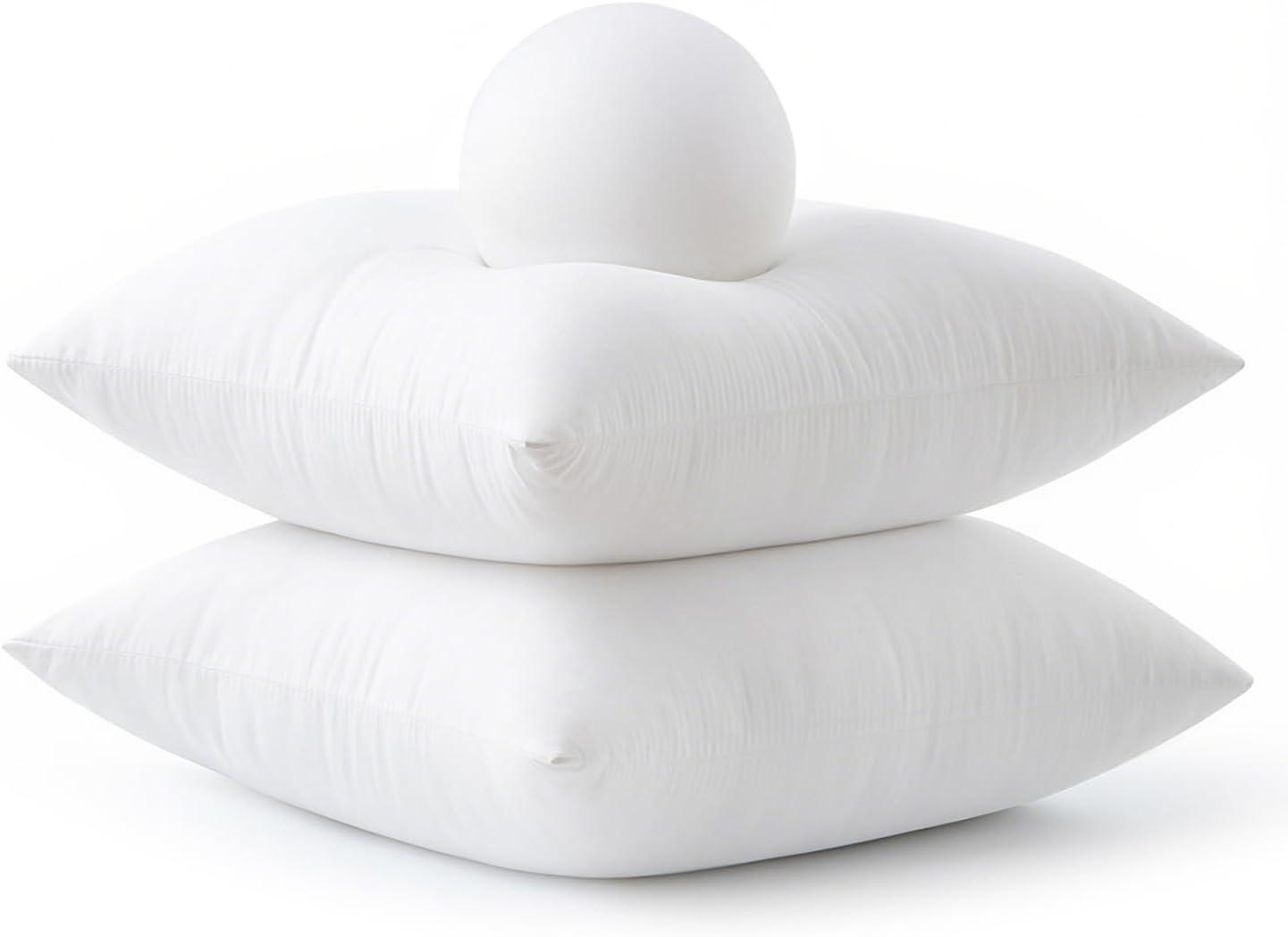 imageMIULEE Throw Pillows Inserts Pack of 2 18x18 Inch 100 Virgin Fiber Filling Bed Couch Pillows4