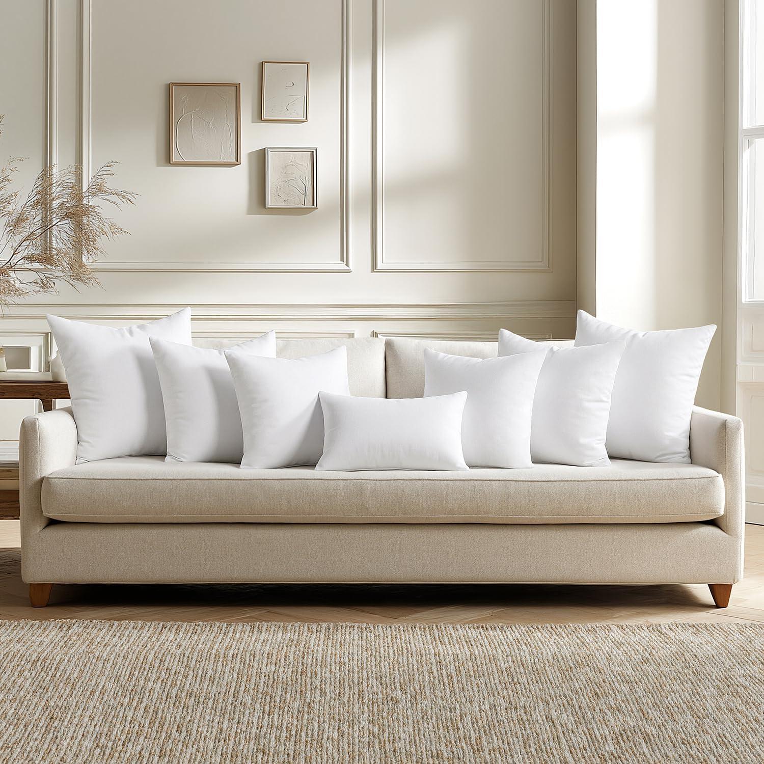 imageMIULEE Throw Pillows Inserts Pack of 2 18x18 Inch 100 Virgin Fiber Filling Bed Couch Pillows4